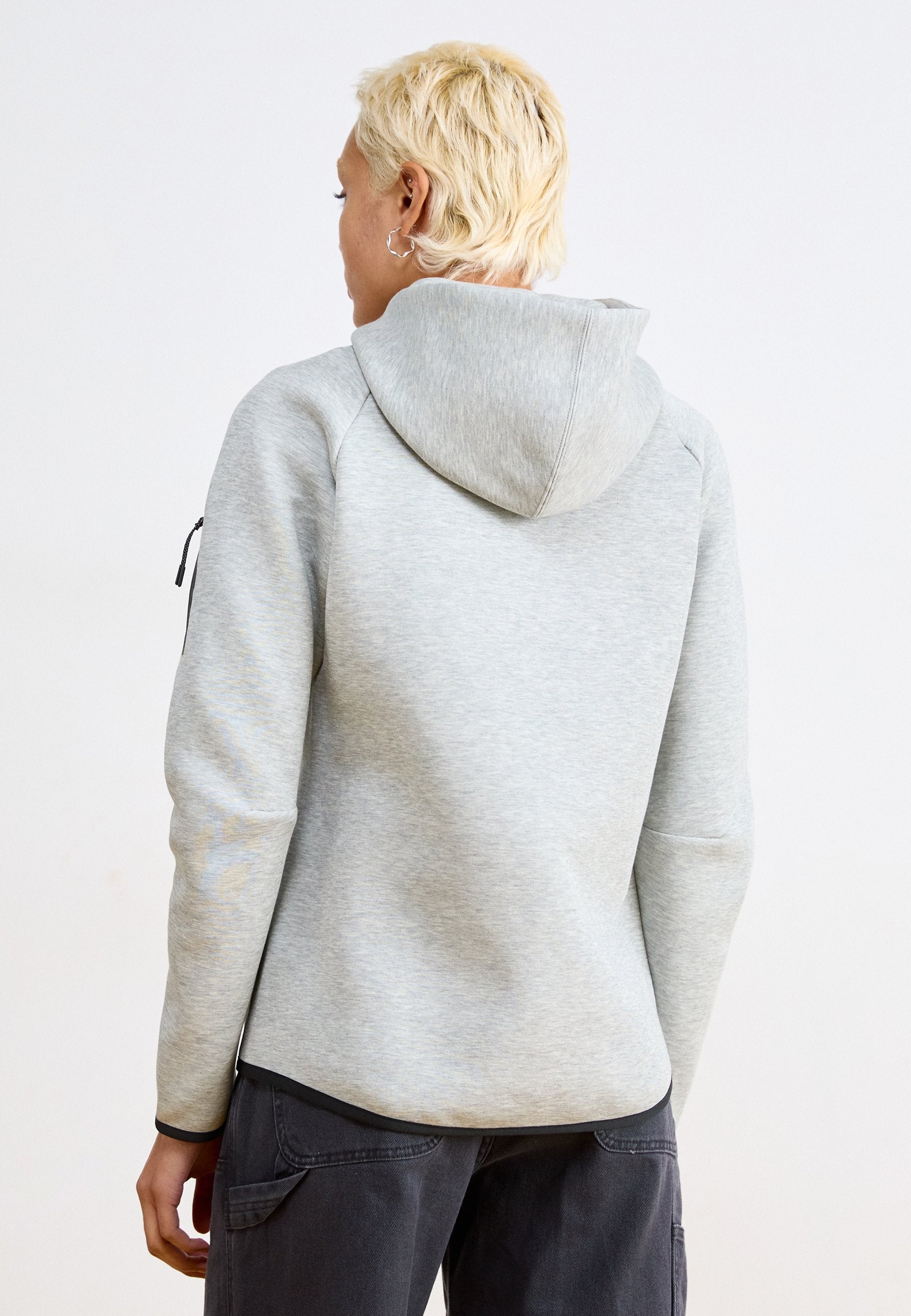 Sweat zippé - gris chiné foncé/noir