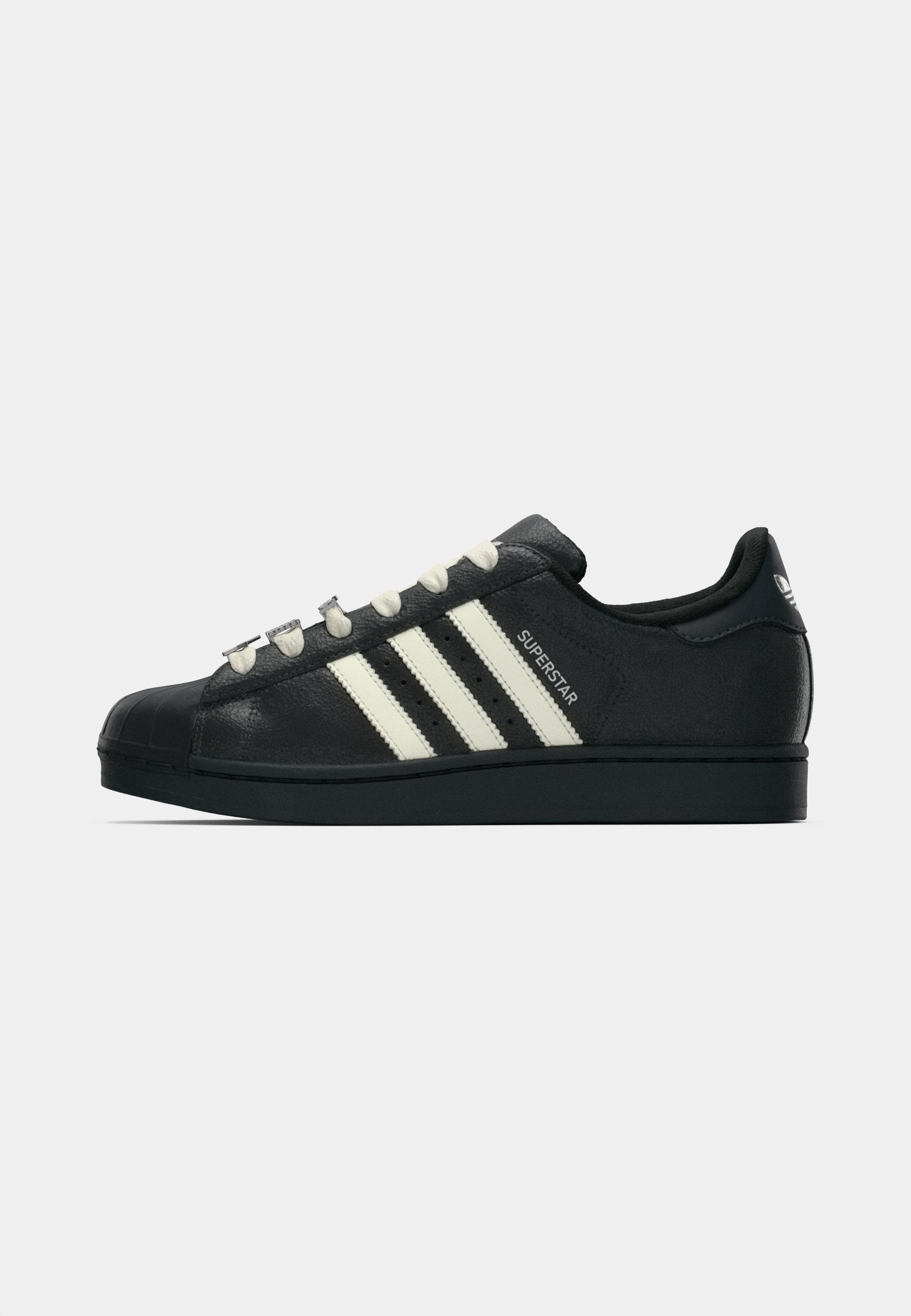 SUPERSTAR II - Baskets - carbone/blanc cassé/couleur argent métallisé