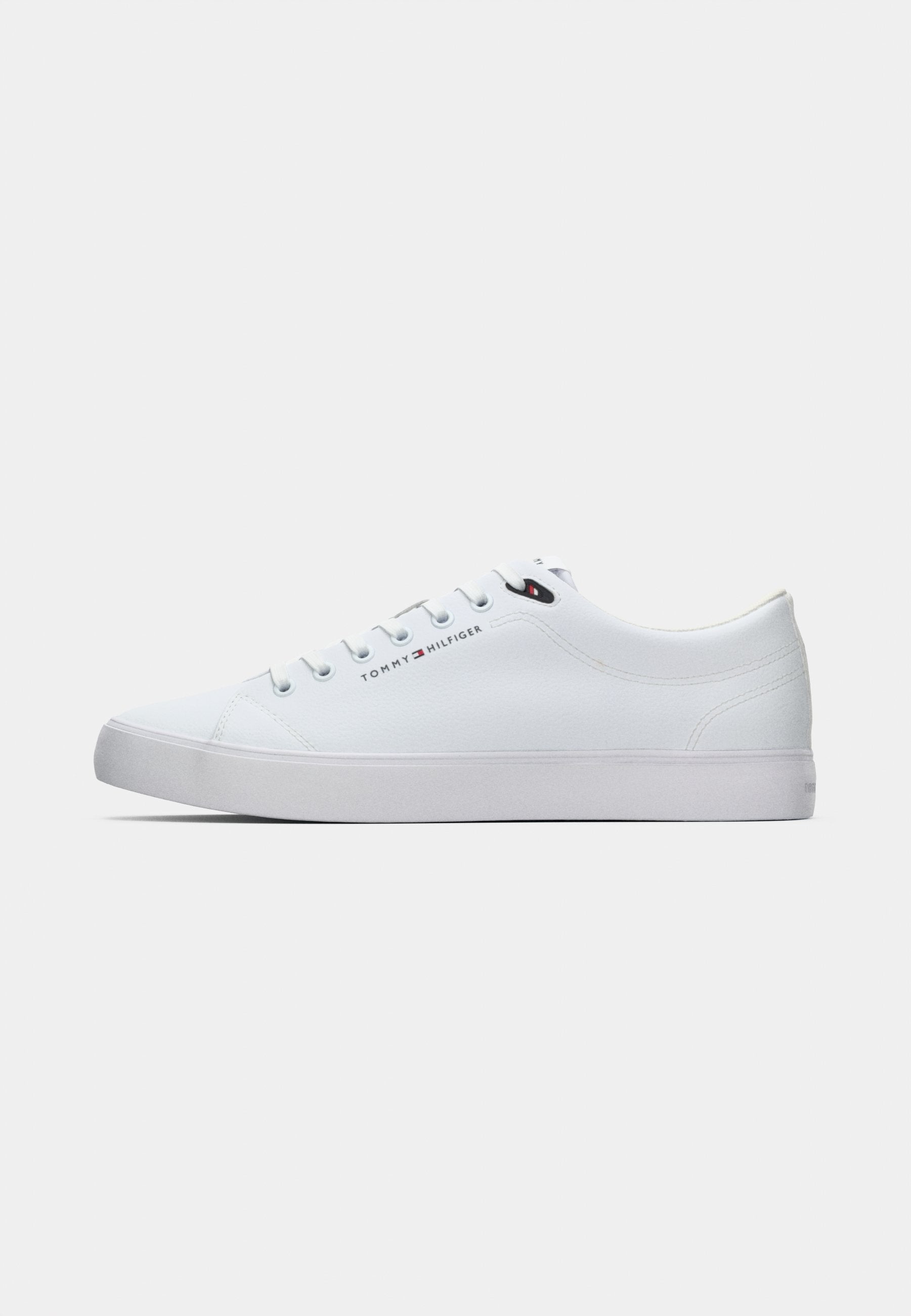 LOGO TRAINERS WITH LEATHER - Trainers - white