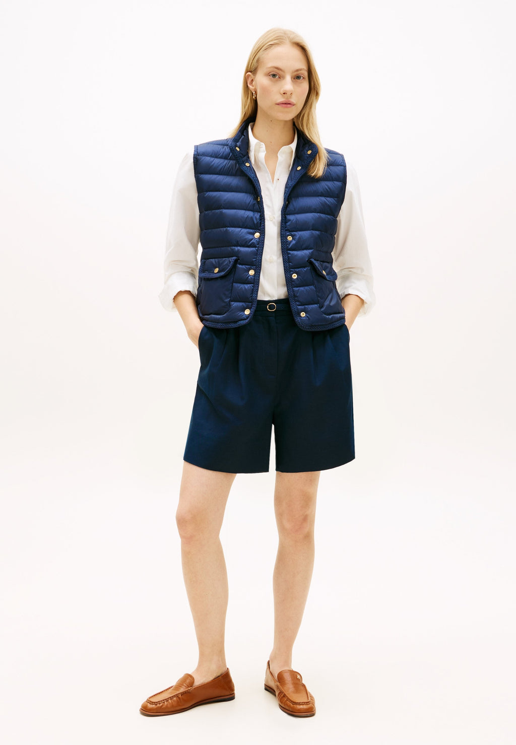 SHINY LIGHTWEIGHT DOWN SLIM GILET - Waistcoat - dark night navy