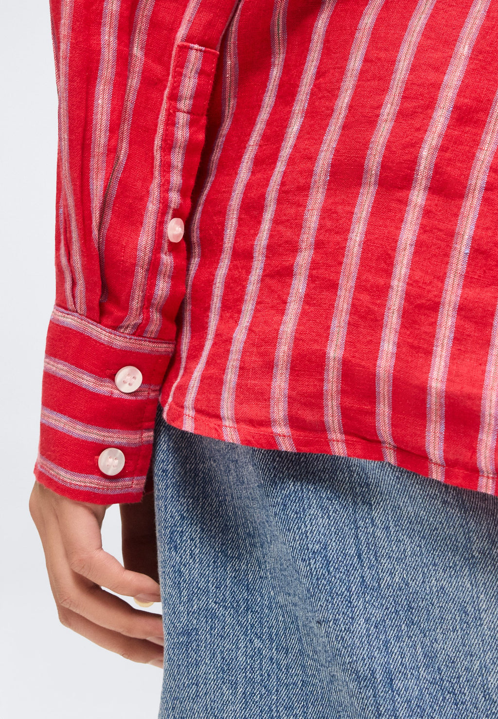 THE RELAXED SHIRT - Button-down blouse - red/white