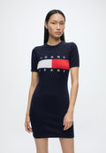 FLAG SWEATER DRESS - T-Shirt Dress - dark night navy