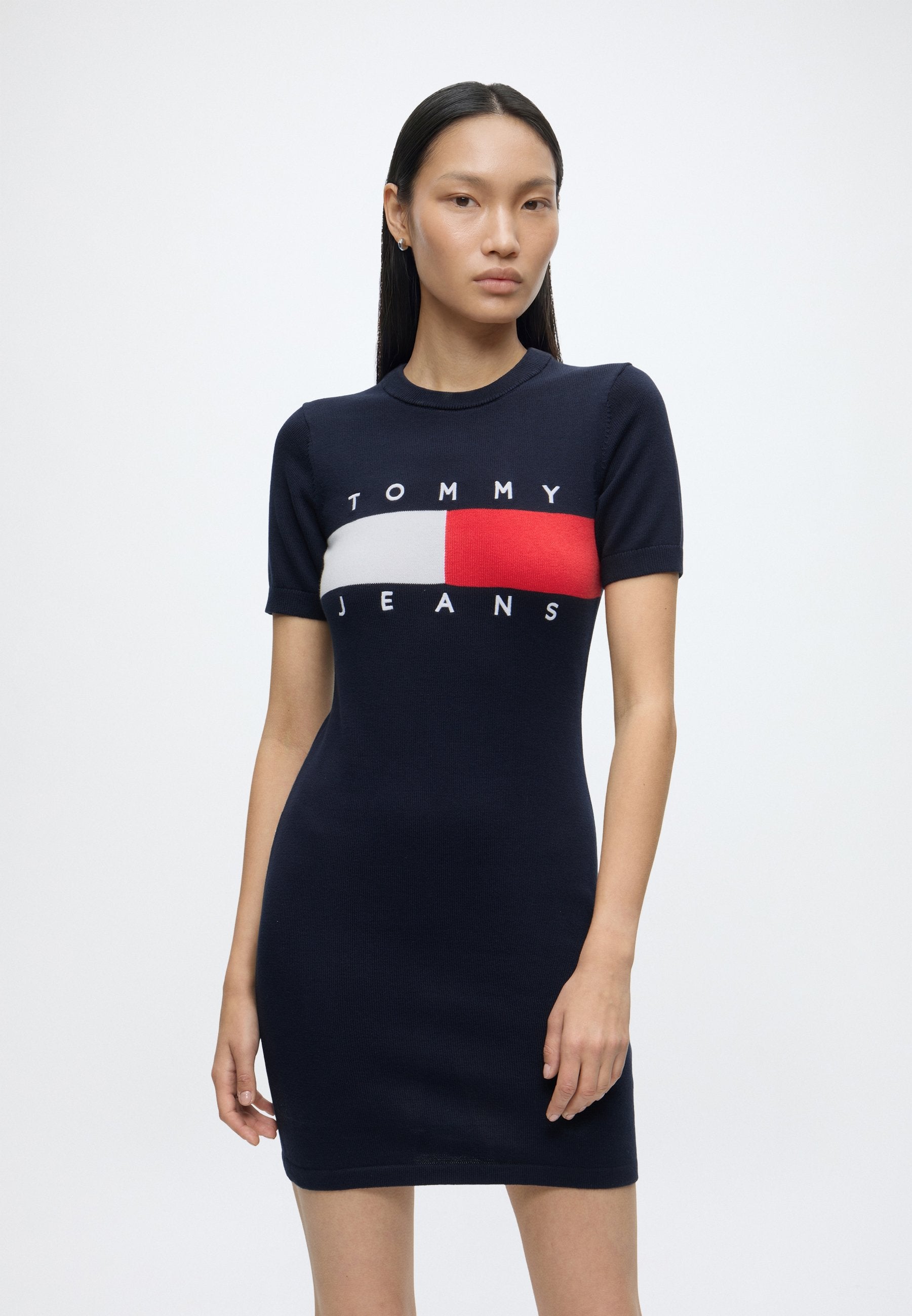 FLAG SWEATER DRESS - T-Shirt Dress - dark night navy