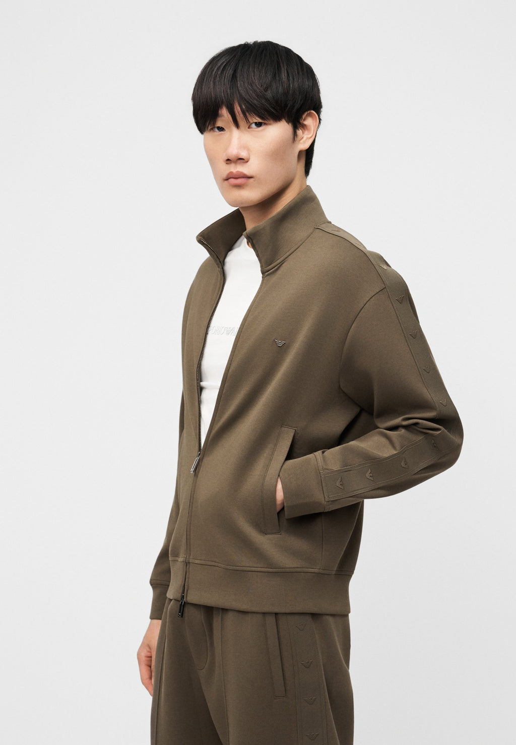 Zip-up sweatshirt - major brown