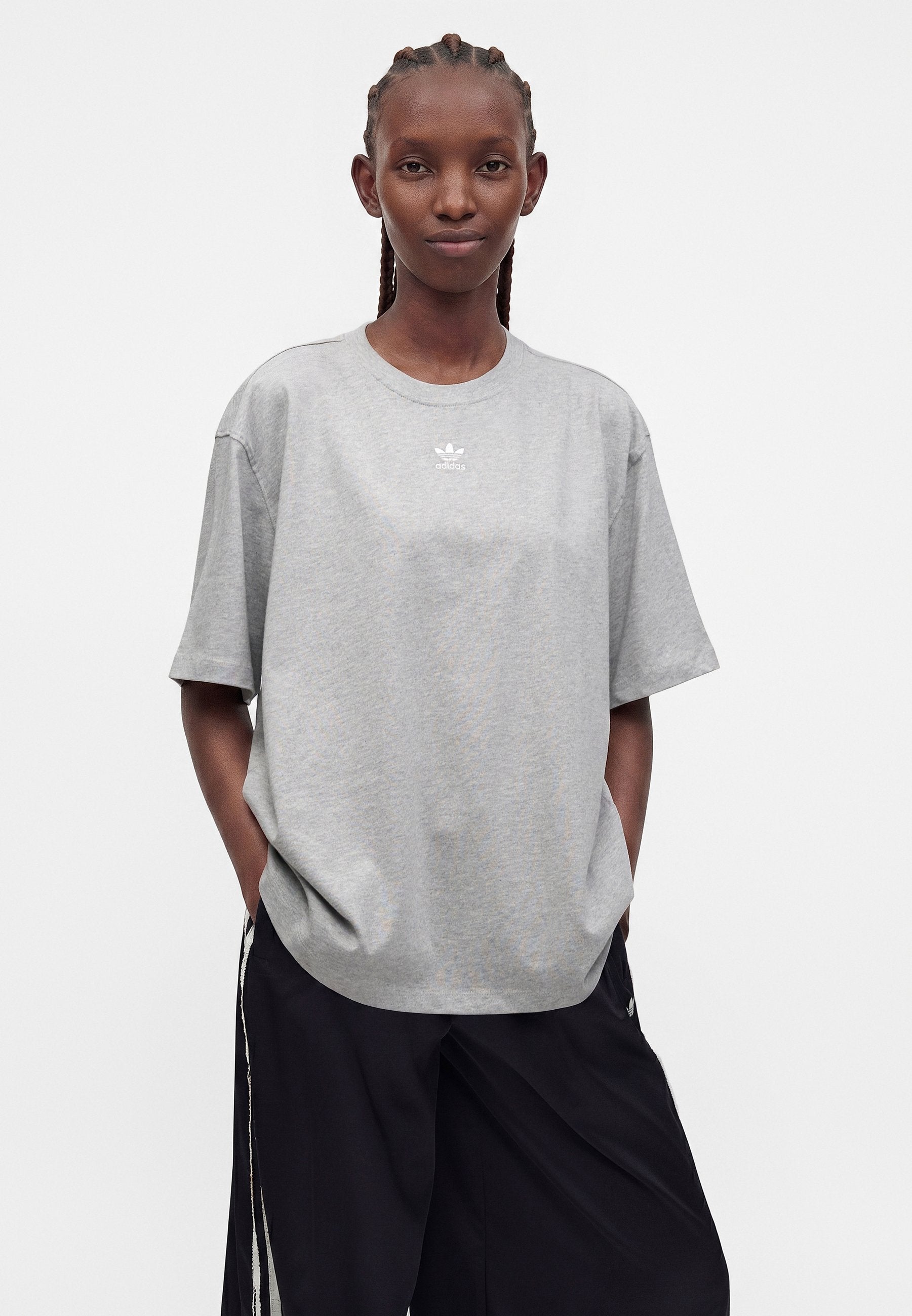 TEE - Basic T-shirt - medium grey heather