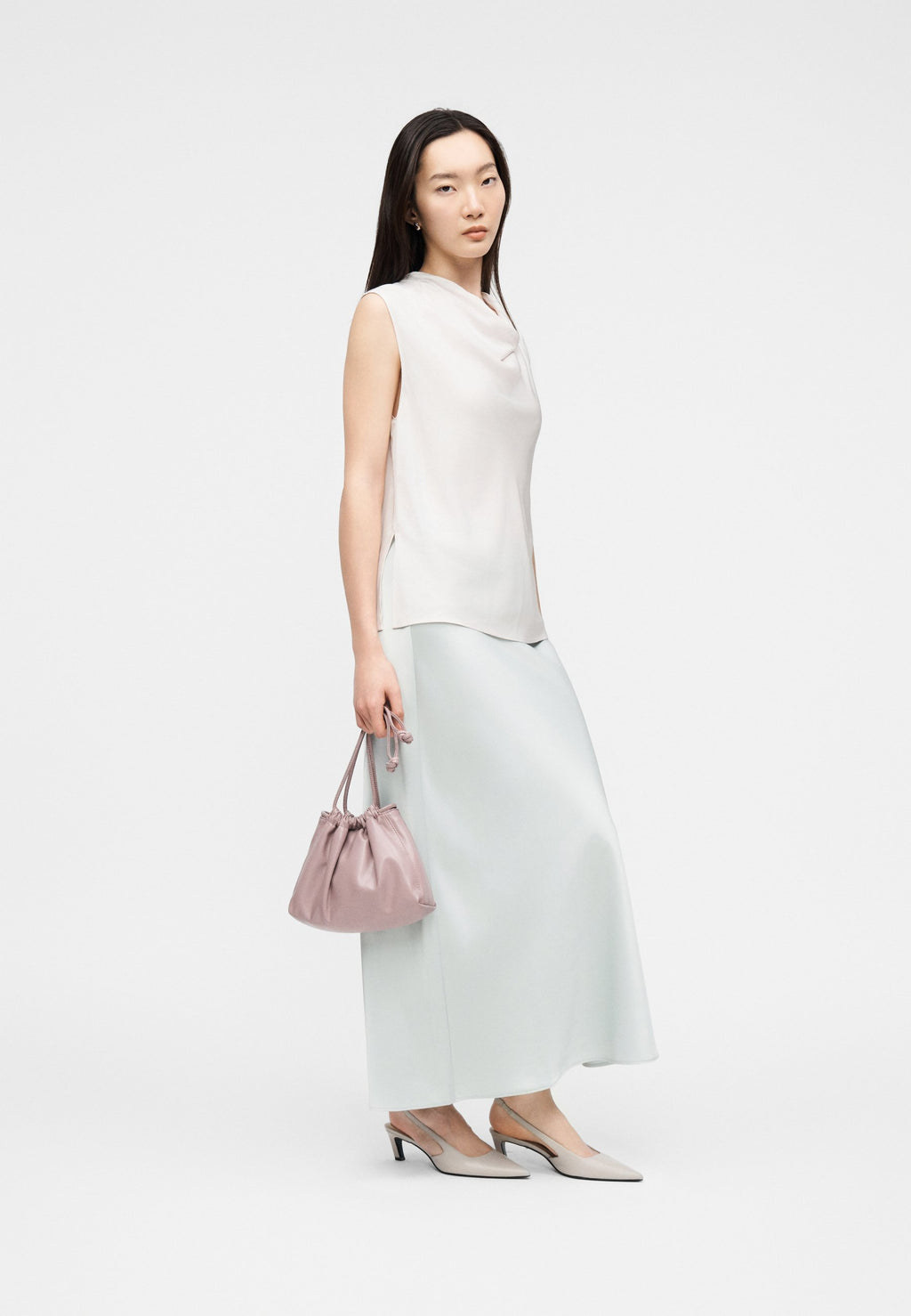 COWL NECK TANK - Top - white sand