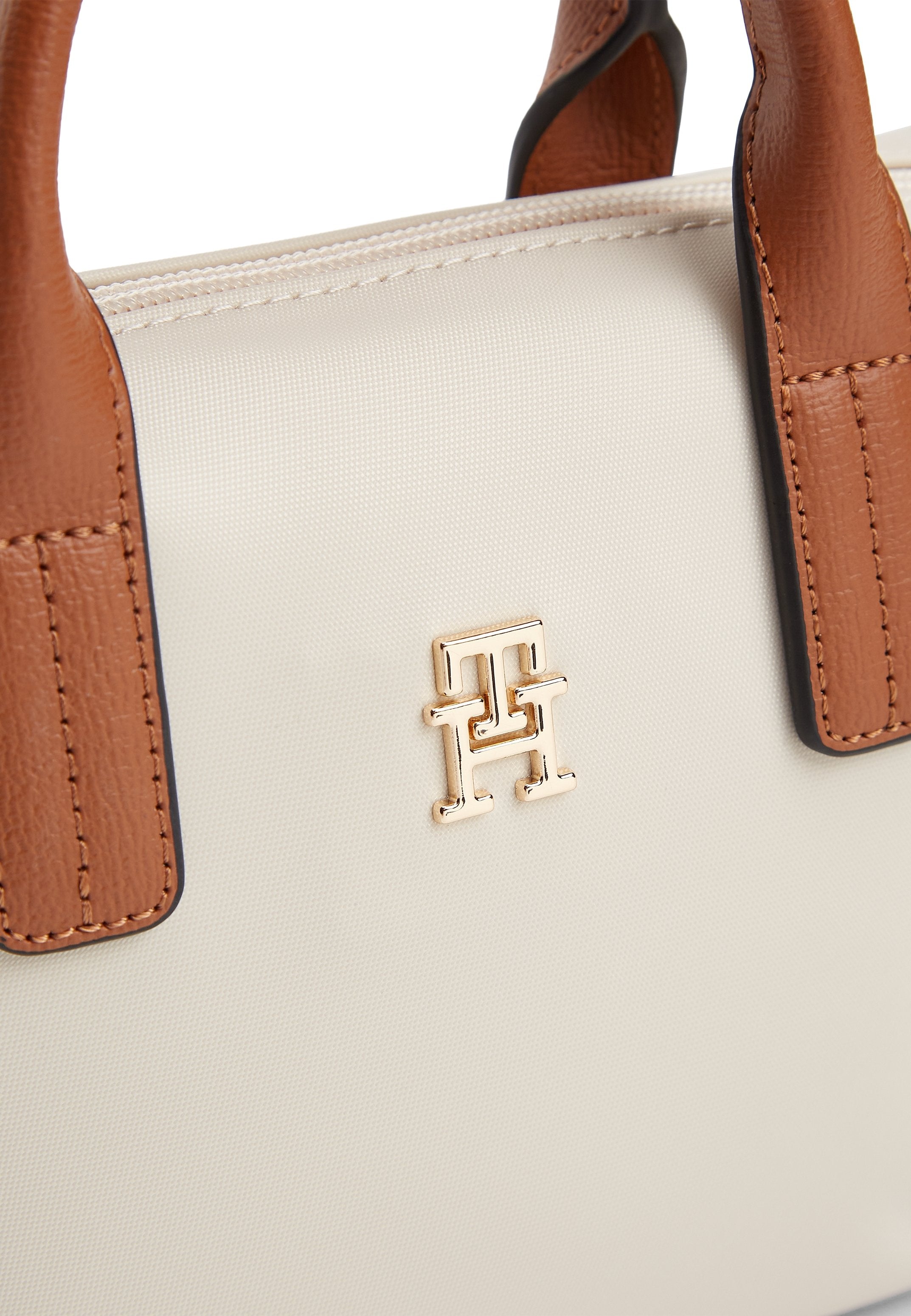 TH MONOGRAM CROSSBODY TOTE BAG - Handbag - soft cream