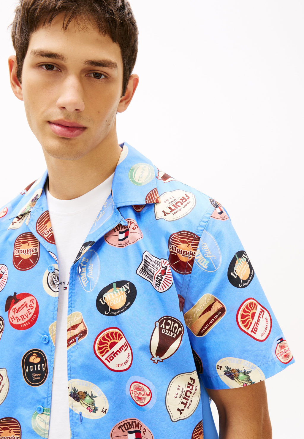 REGULAR FIT PRINT CAMP COLLAR SHORT SLEEVE SHIRT - Shirt - blue twilight