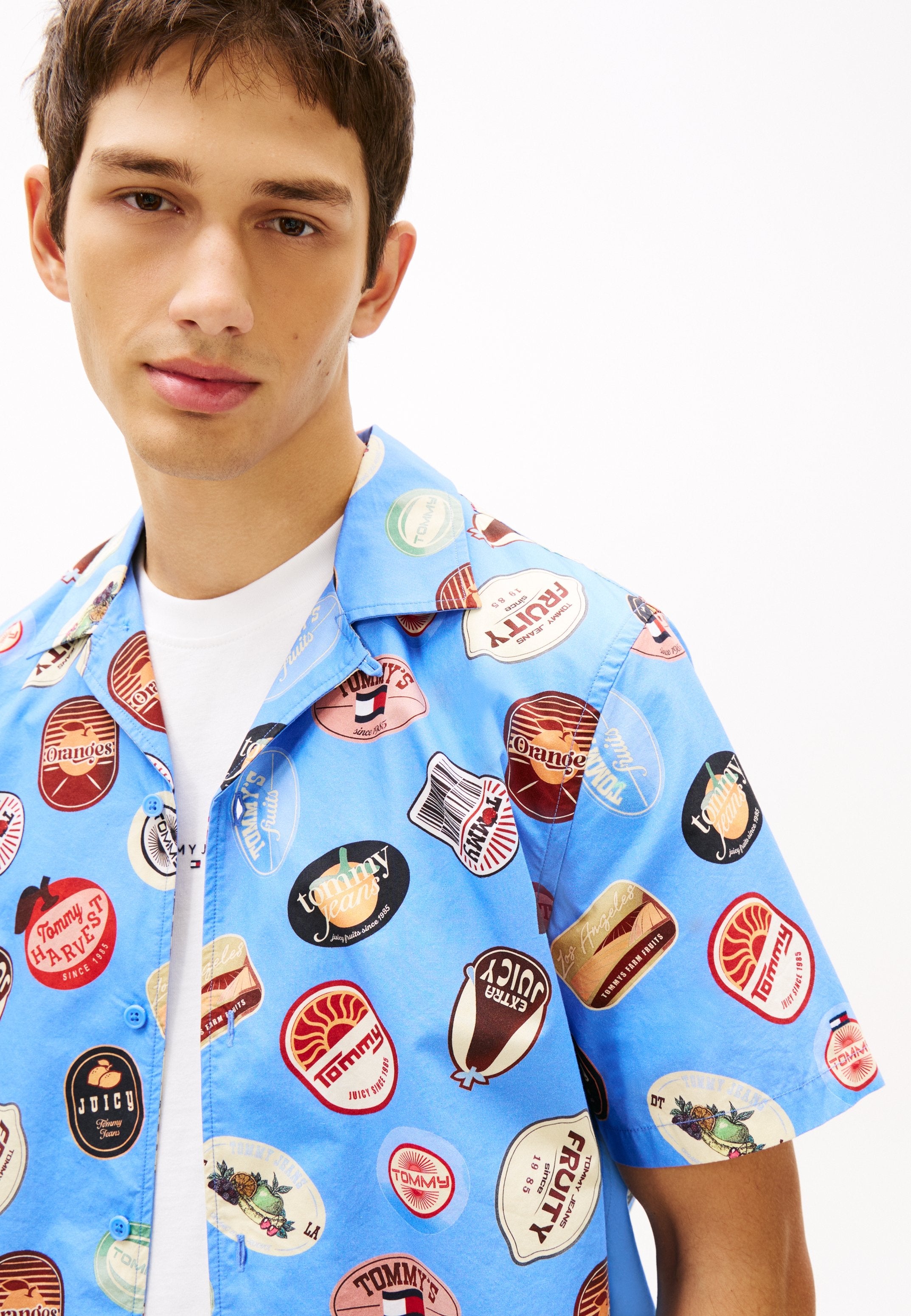 REGULAR FIT PRINT CAMP COLLAR SHORT SLEEVE SHIRT - Shirt - blue twilight