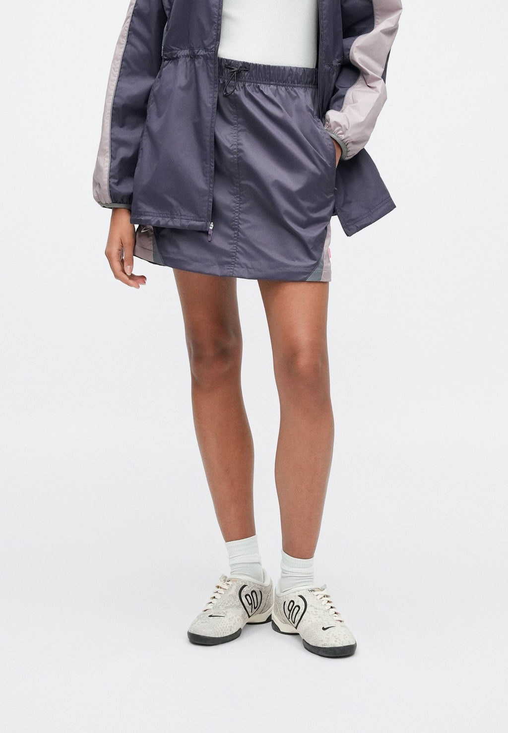 ZIP OFF SKIRT SHOX - Mini skirt - dark raisin/violet ore/smoke grey