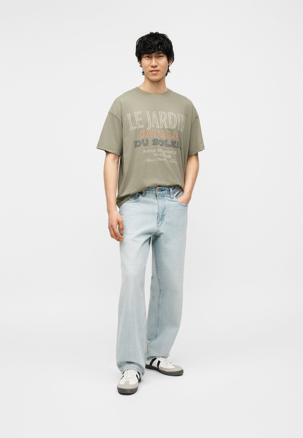 JORMENTON TYPO FRONT TEE CREW NECK - Print T-shirt - seagrass