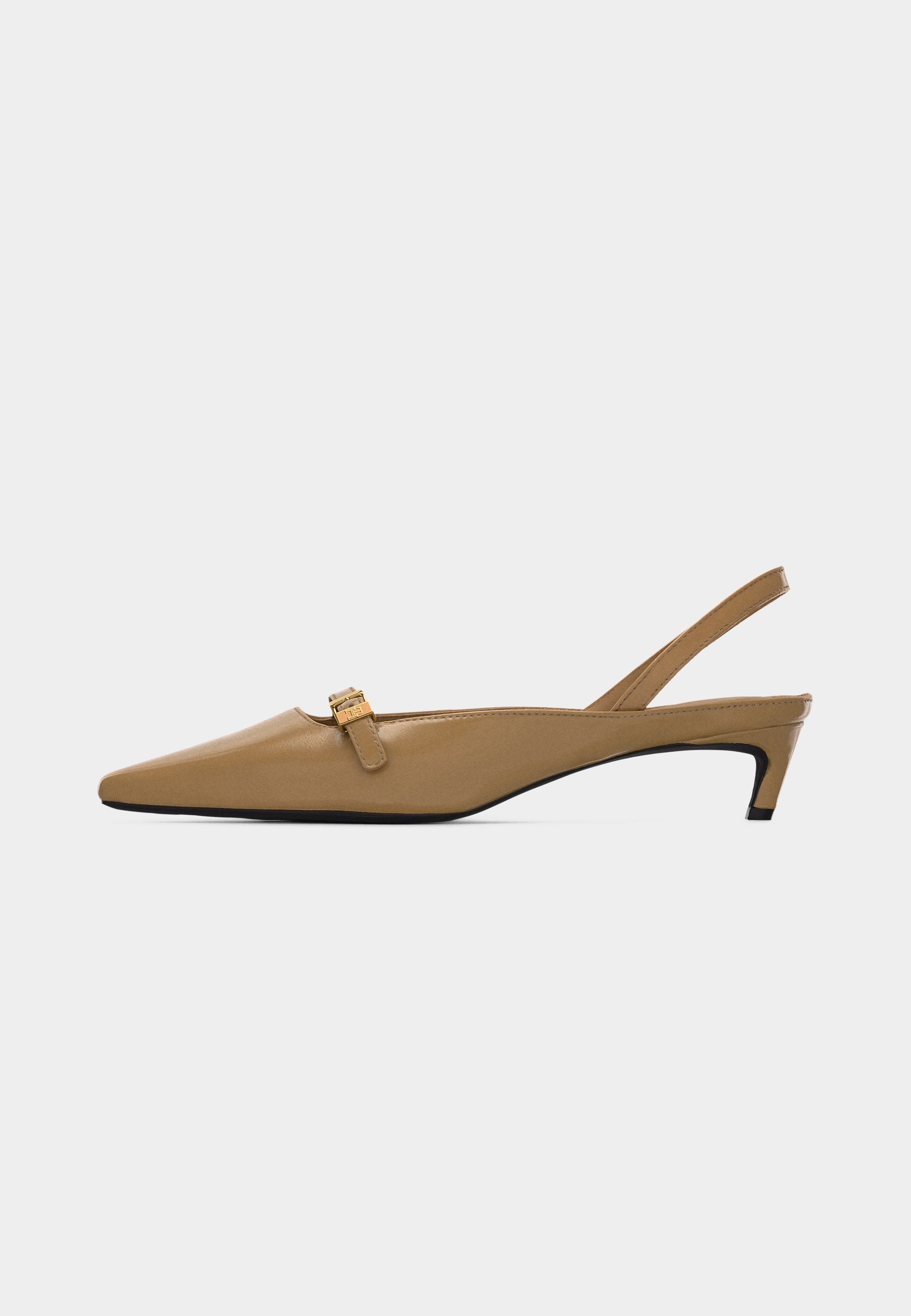 BUCKLE KITTEN SLINGBACK - Slingback ballet pumps - desert