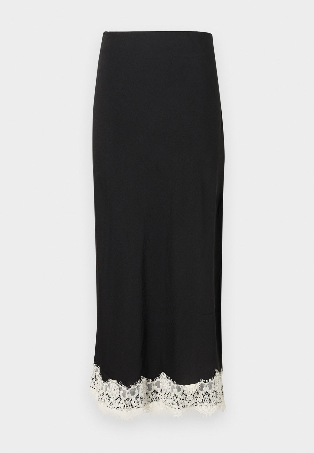 TRIM MIDI SKIRT - A-line skirt - true black