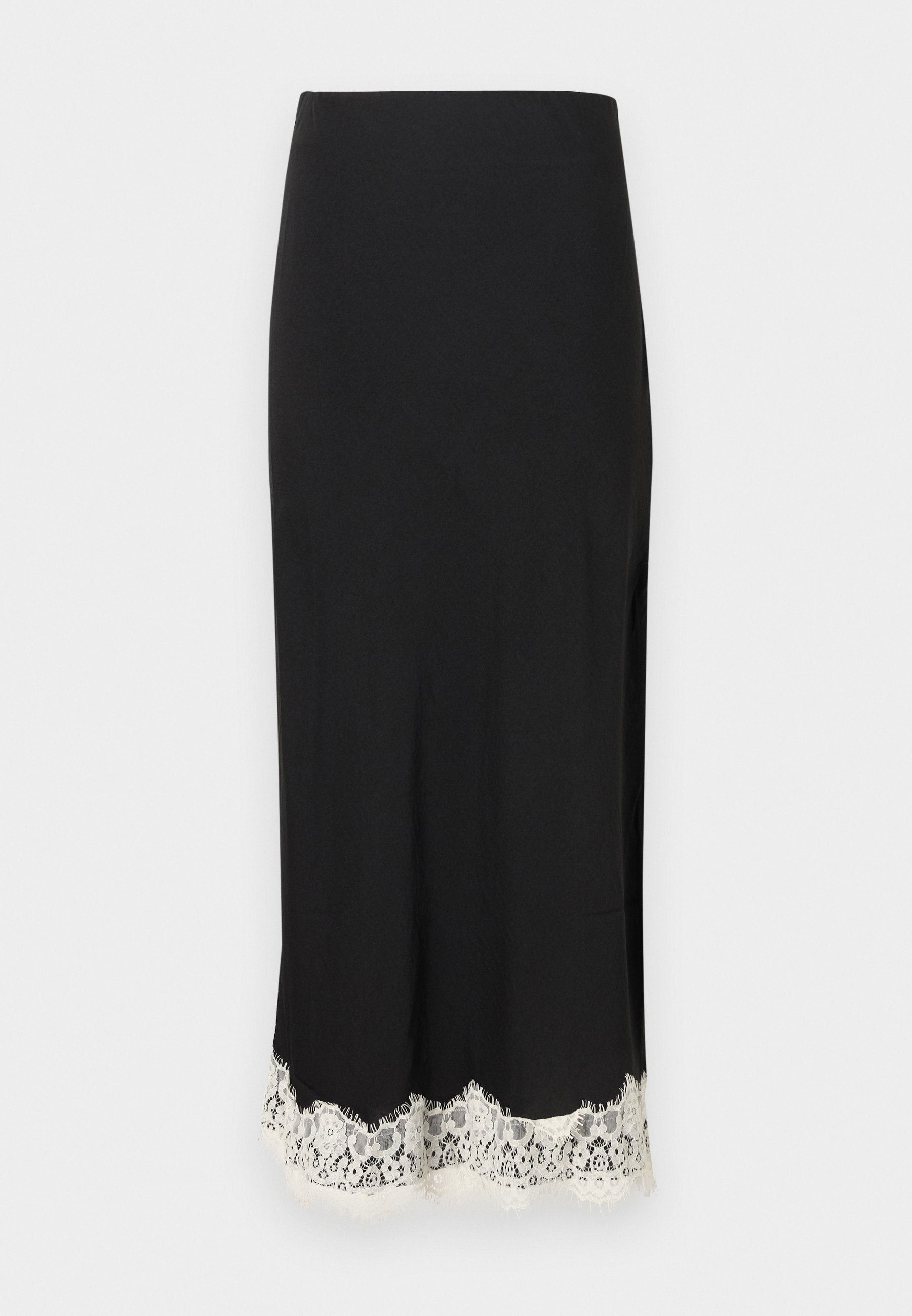 TRIM MIDI SKIRT - A-line skirt - true black