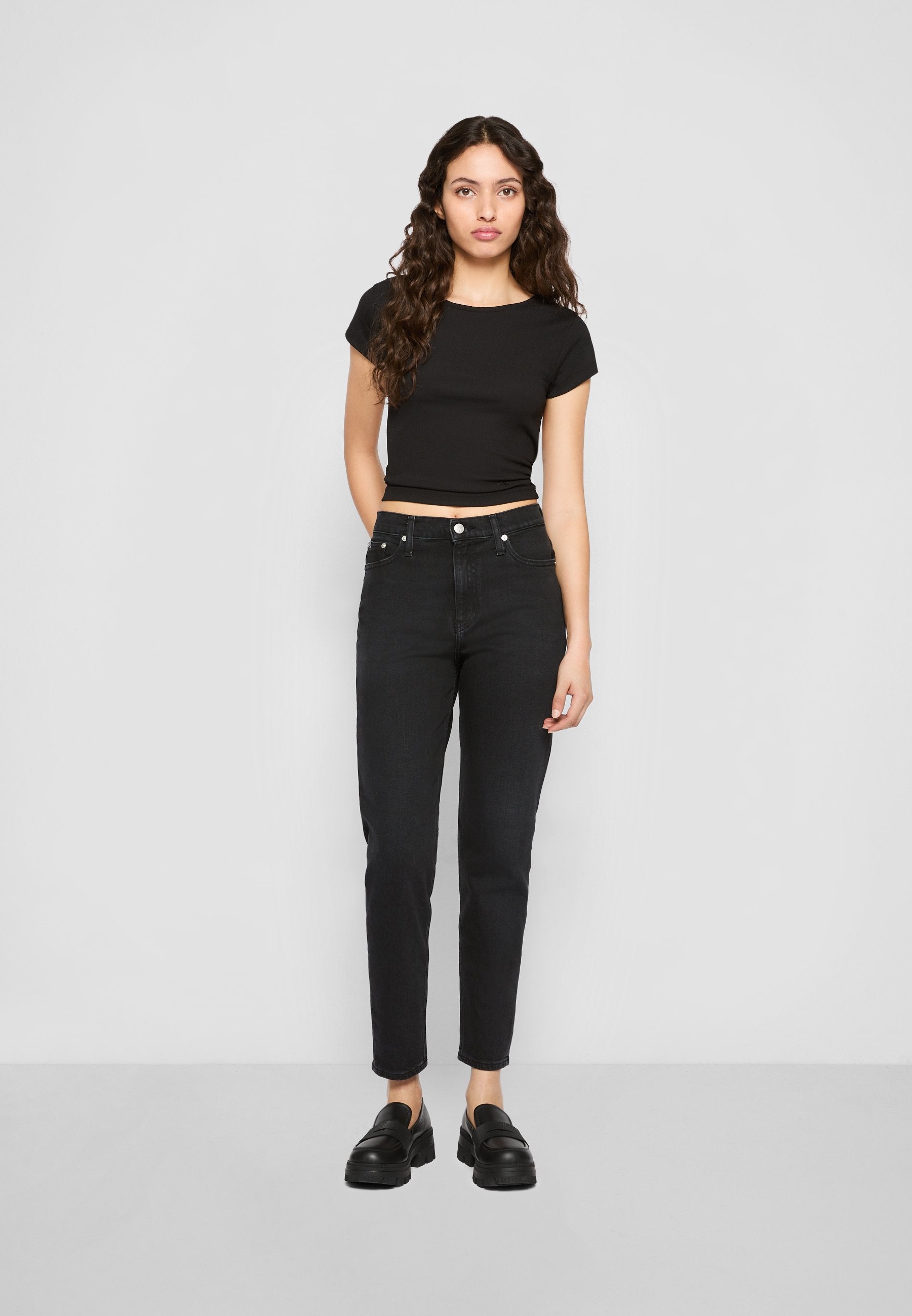 MOM - Jean Mom - denim noir