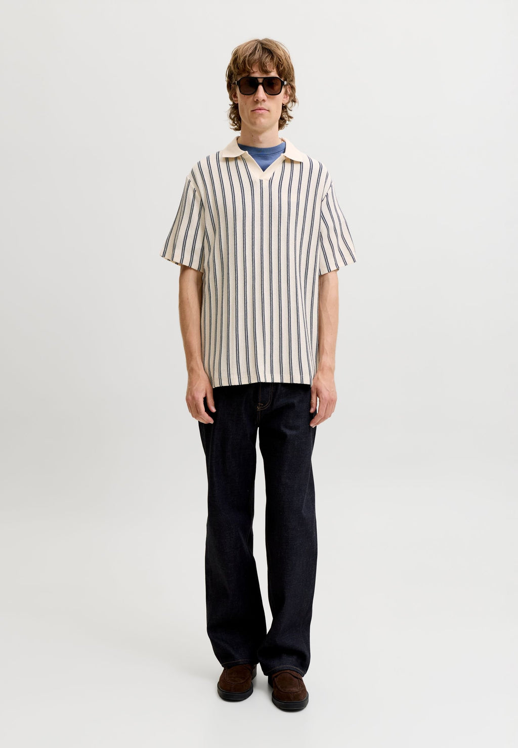 Striped - Polo shirt - cloud dancer