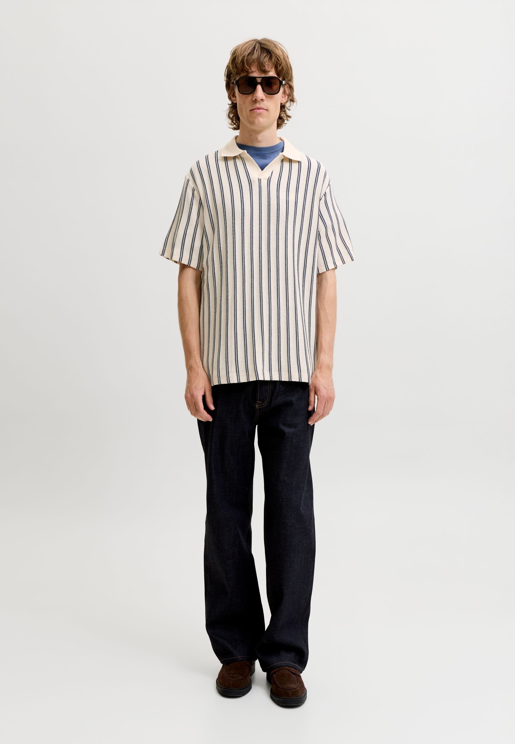 Striped - Polo shirt - cloud dancer