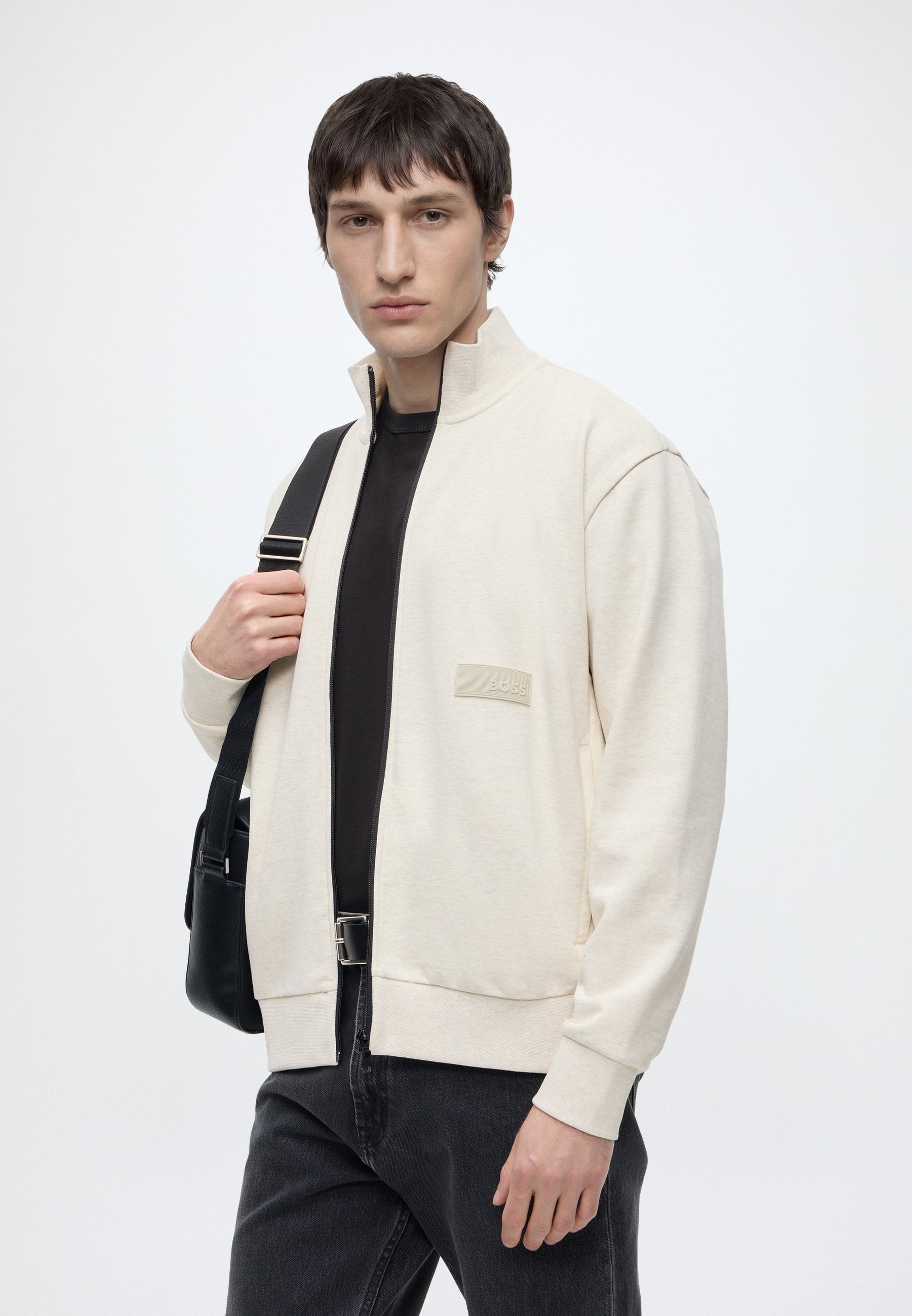 Zip-up sweatshirt - open white