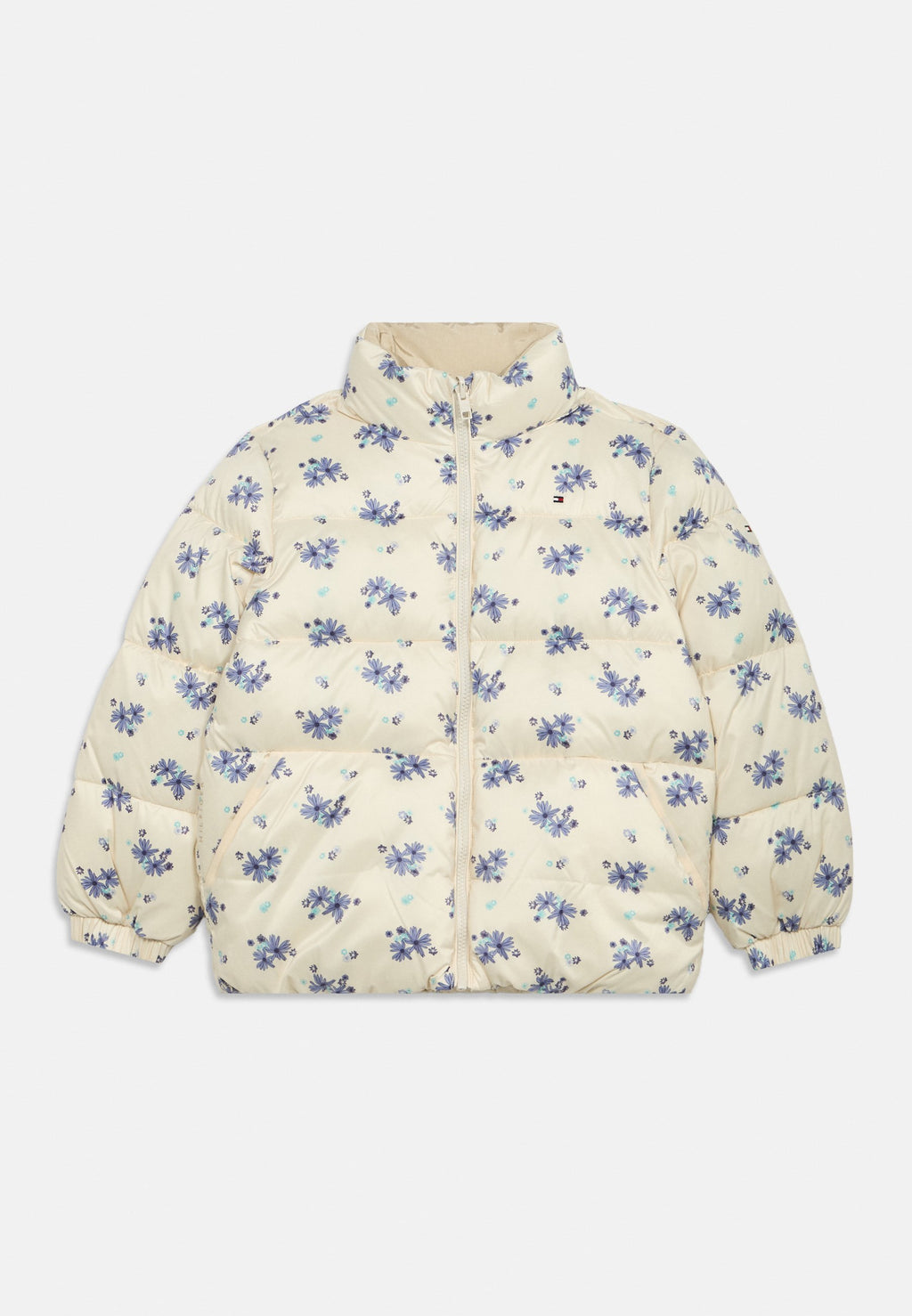 FLORAL PRINT REVERSIBLE RELAXED PUFFER JACKET - Winter jacket - ancient white