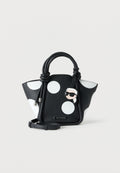 IKON PEBBLE TOTE KNOTS - Handbag - black/white