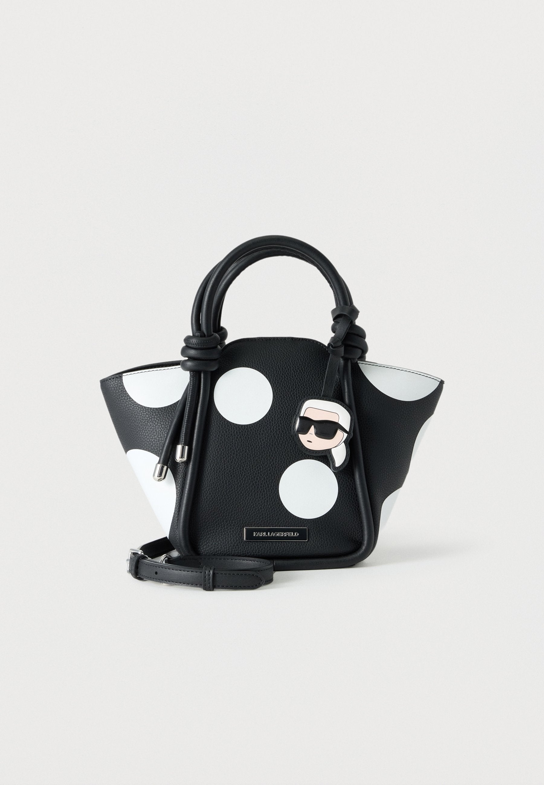 IKON PEBBLE TOTE KNOTS - Handbag - black/white