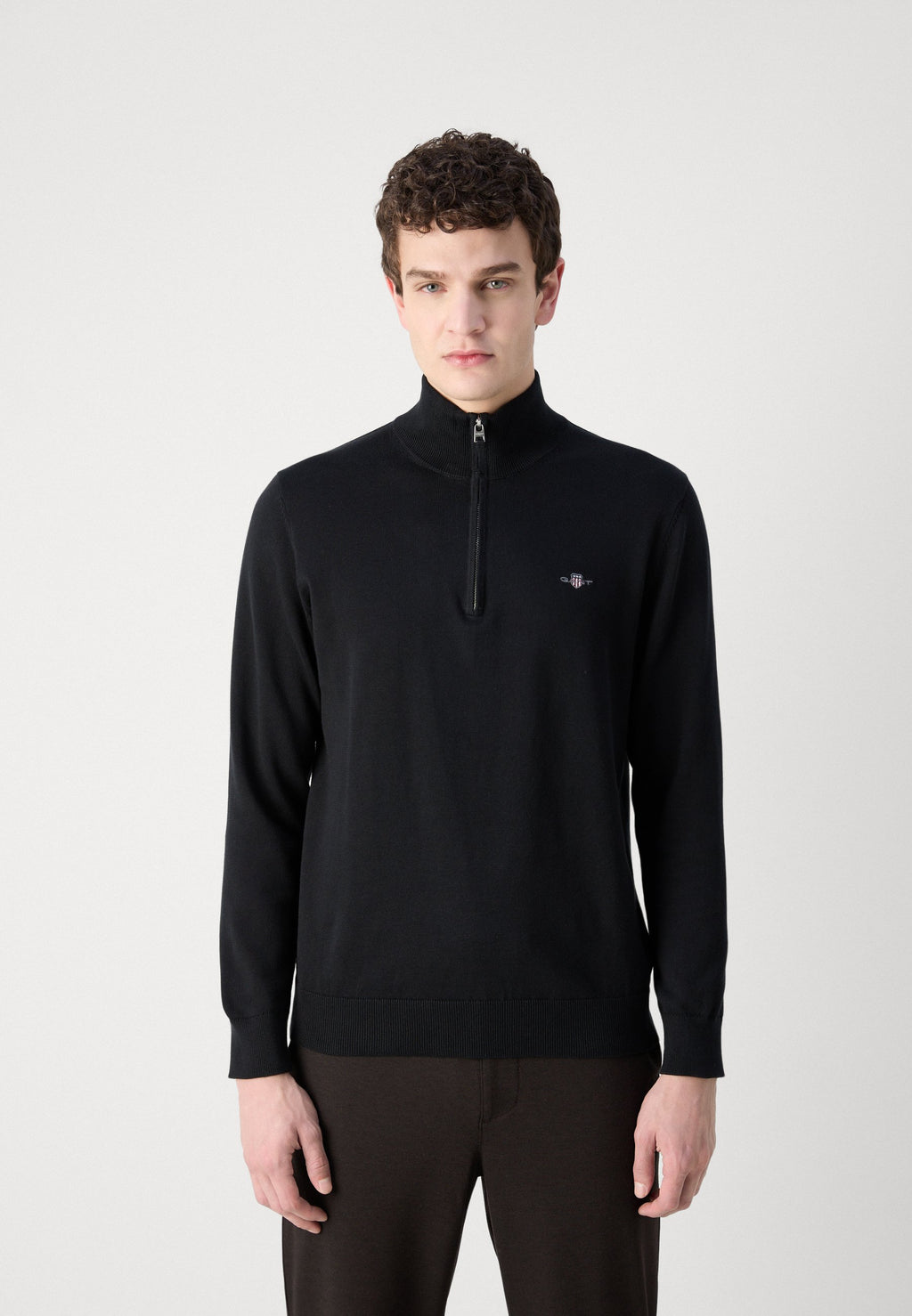 CLASSIC COTTON HALF ZIP - Jumper - black