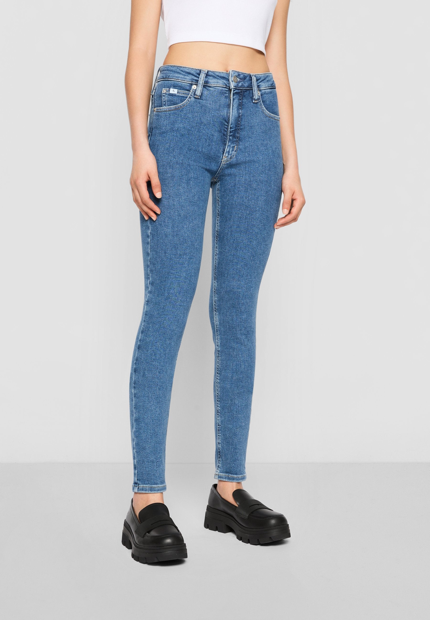 HIGH RISE SKINNY - Jeans Skinny Fit - denim medium