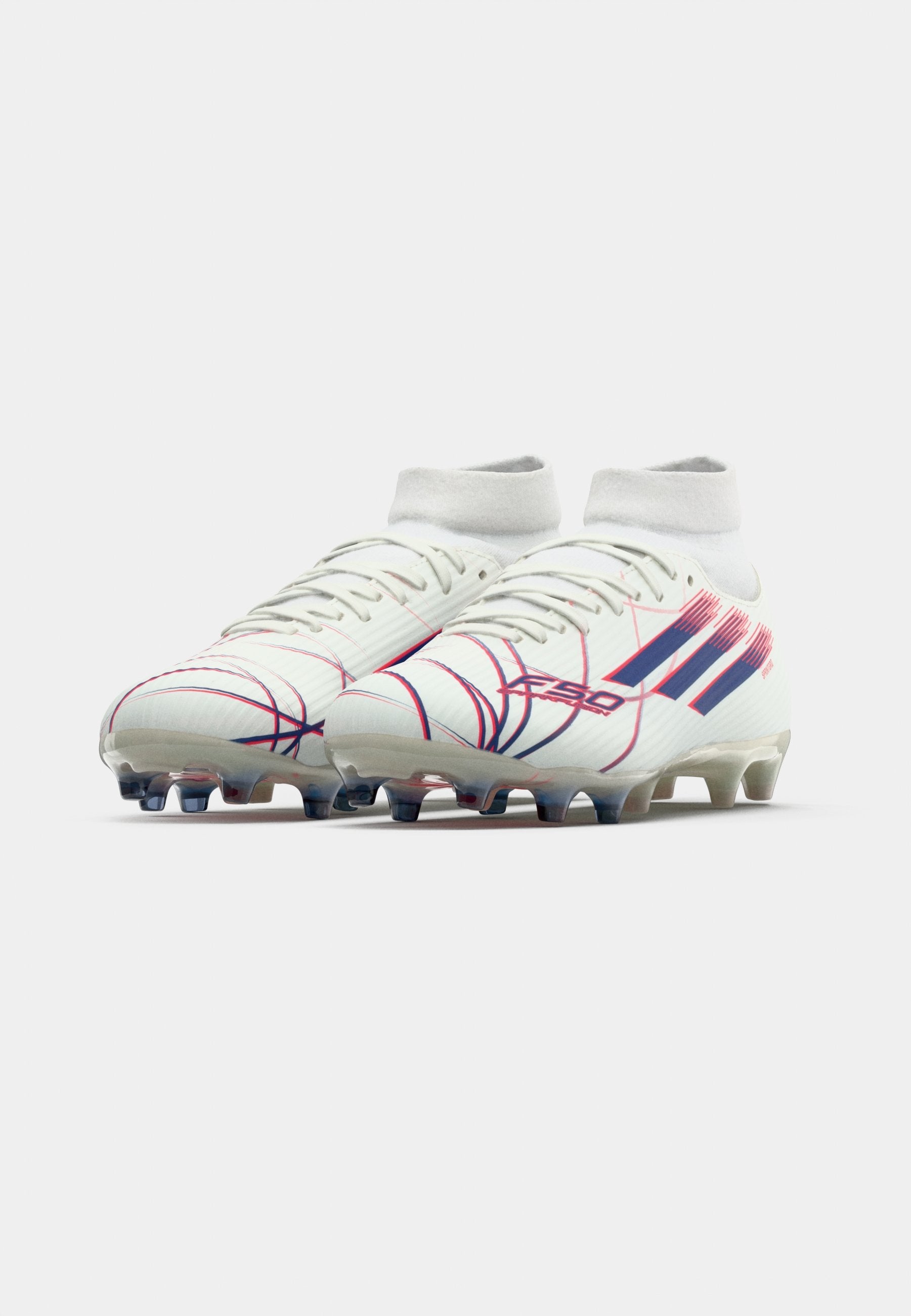 F50 SPARKFUSION LEAGUE MID CUT - Football boots artificial grass - footwear white/team royal blue/lucid red