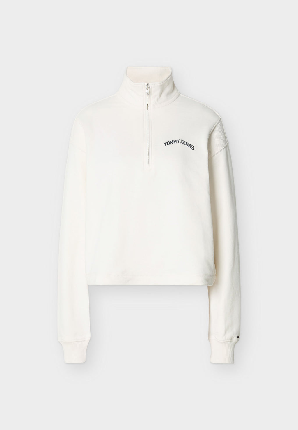LOGO EMBROIDERY RELAXED QUARTER-ZIP SWEATSHIRT - Sweatshirt - ancient white