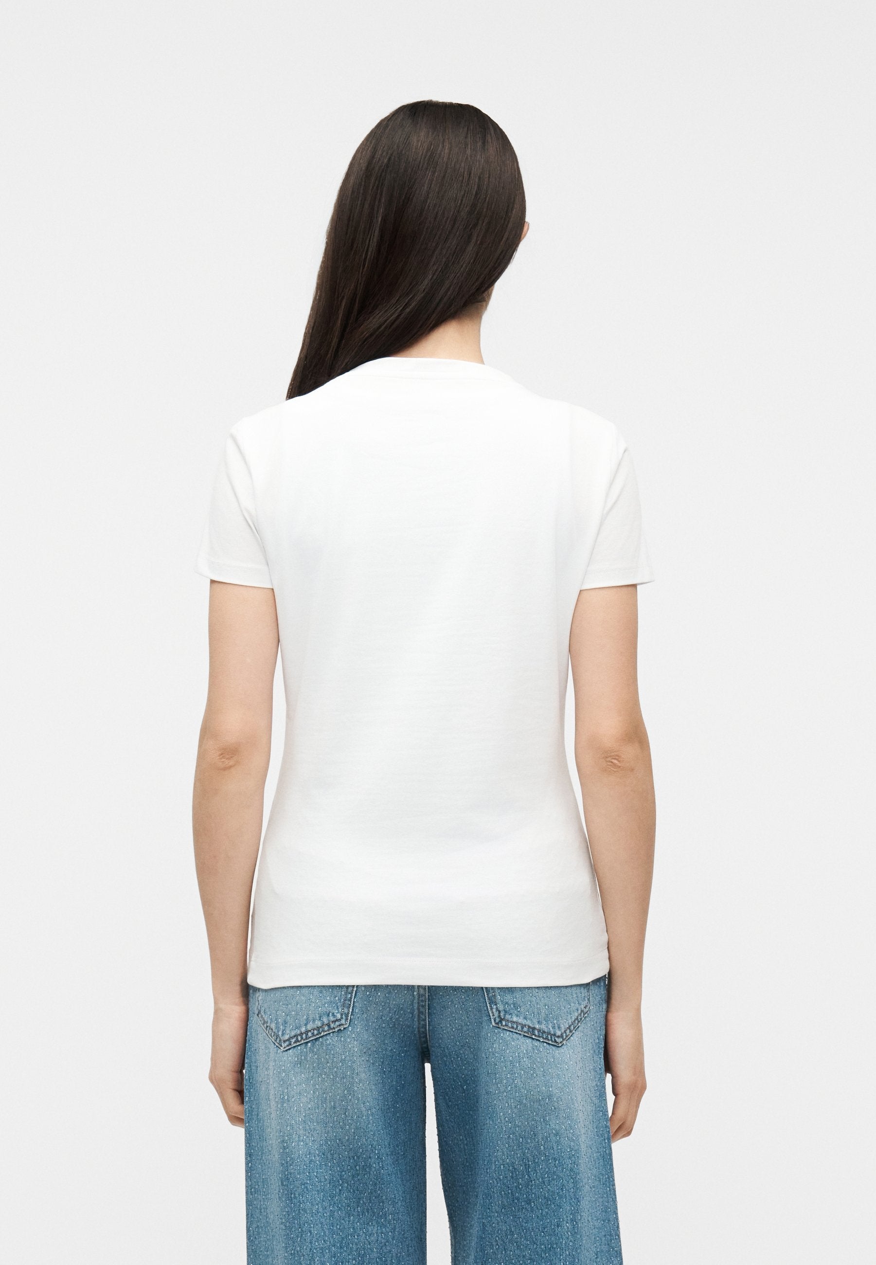 FLOWER TRIANGLE TEE - Print T-shirt - pure white