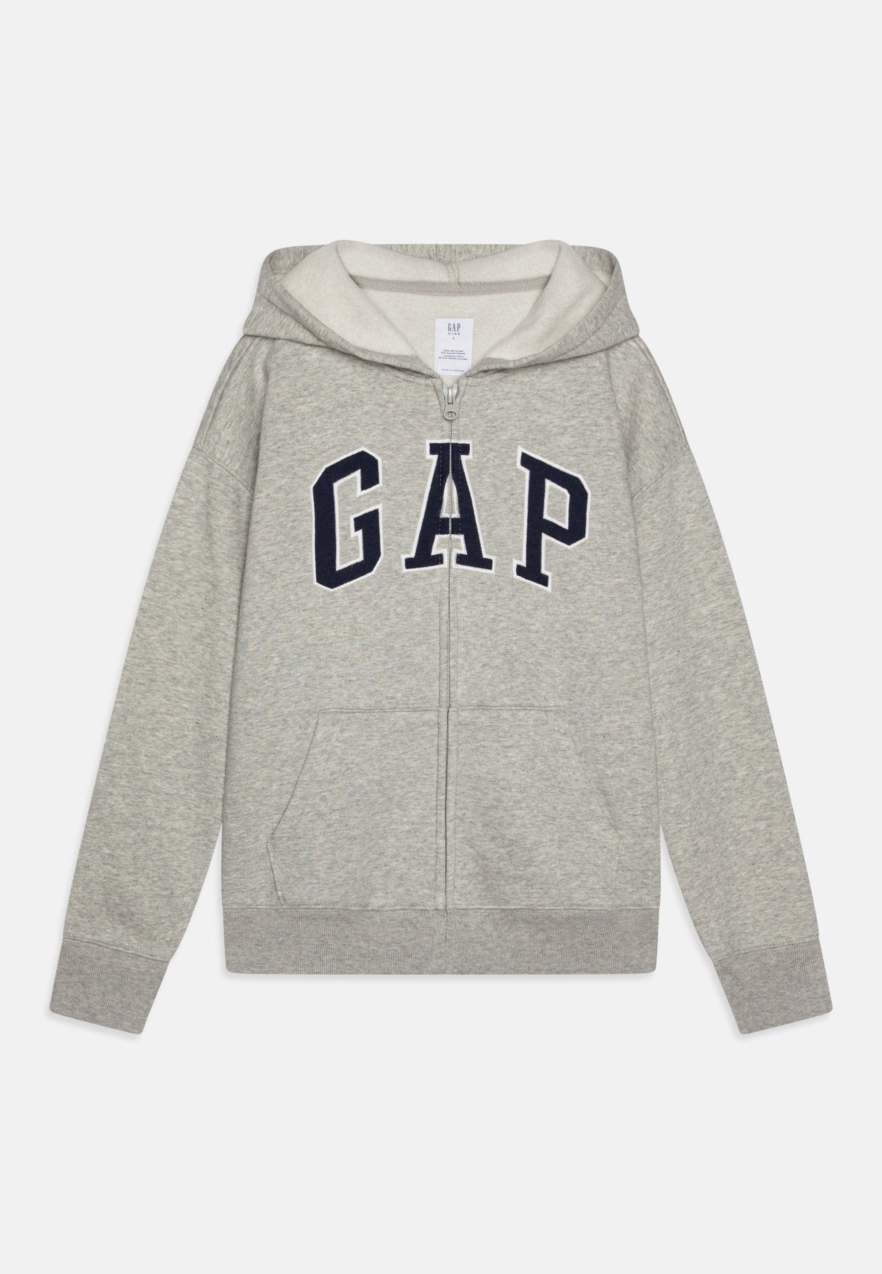 KIDS RELAXED GAP LOGO ZIP HOODIE - Sweat-shirt zippé - gris chiné clair