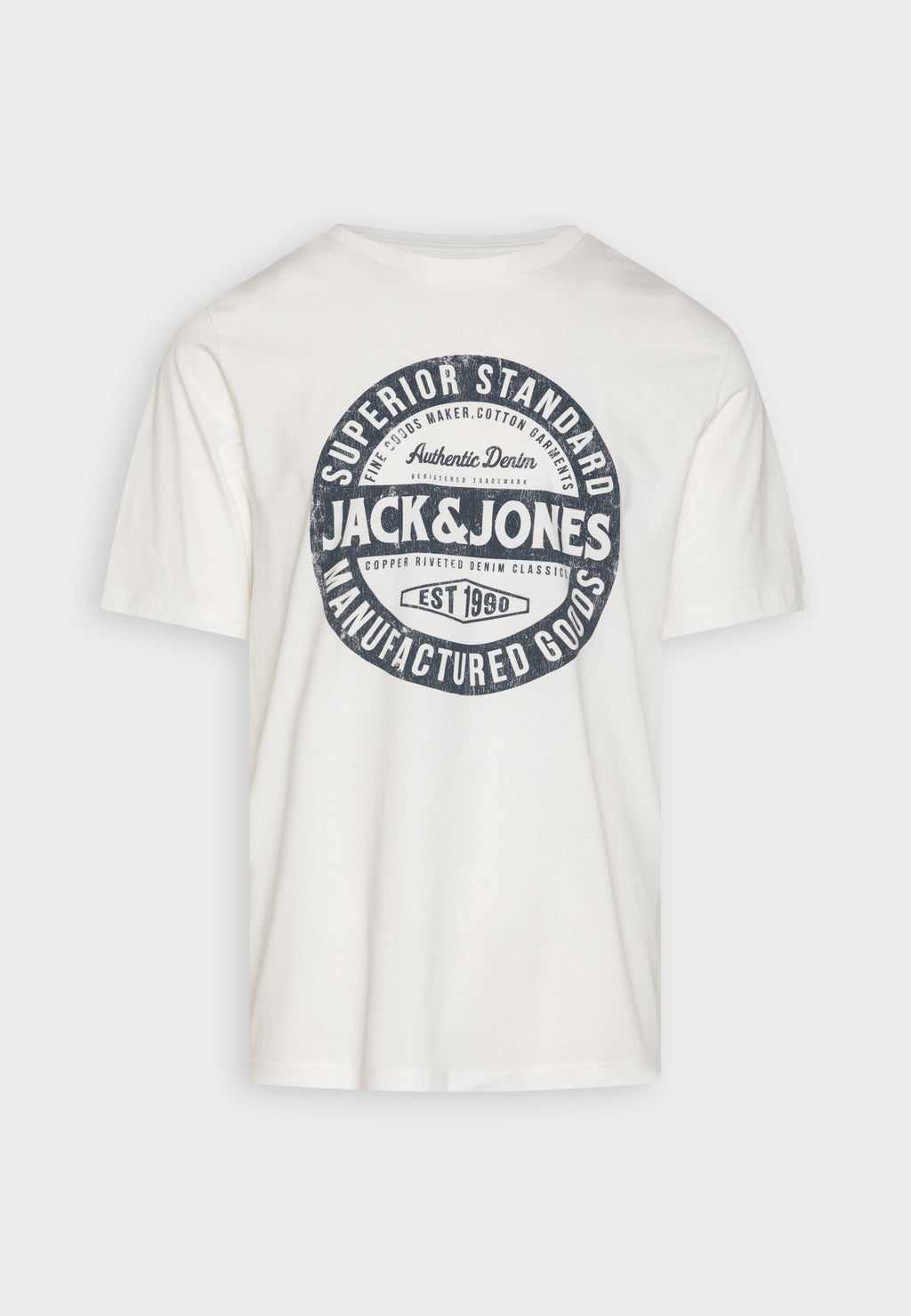 JJEJEANS LOGO TEE - Print T-shirt - cloud dancer