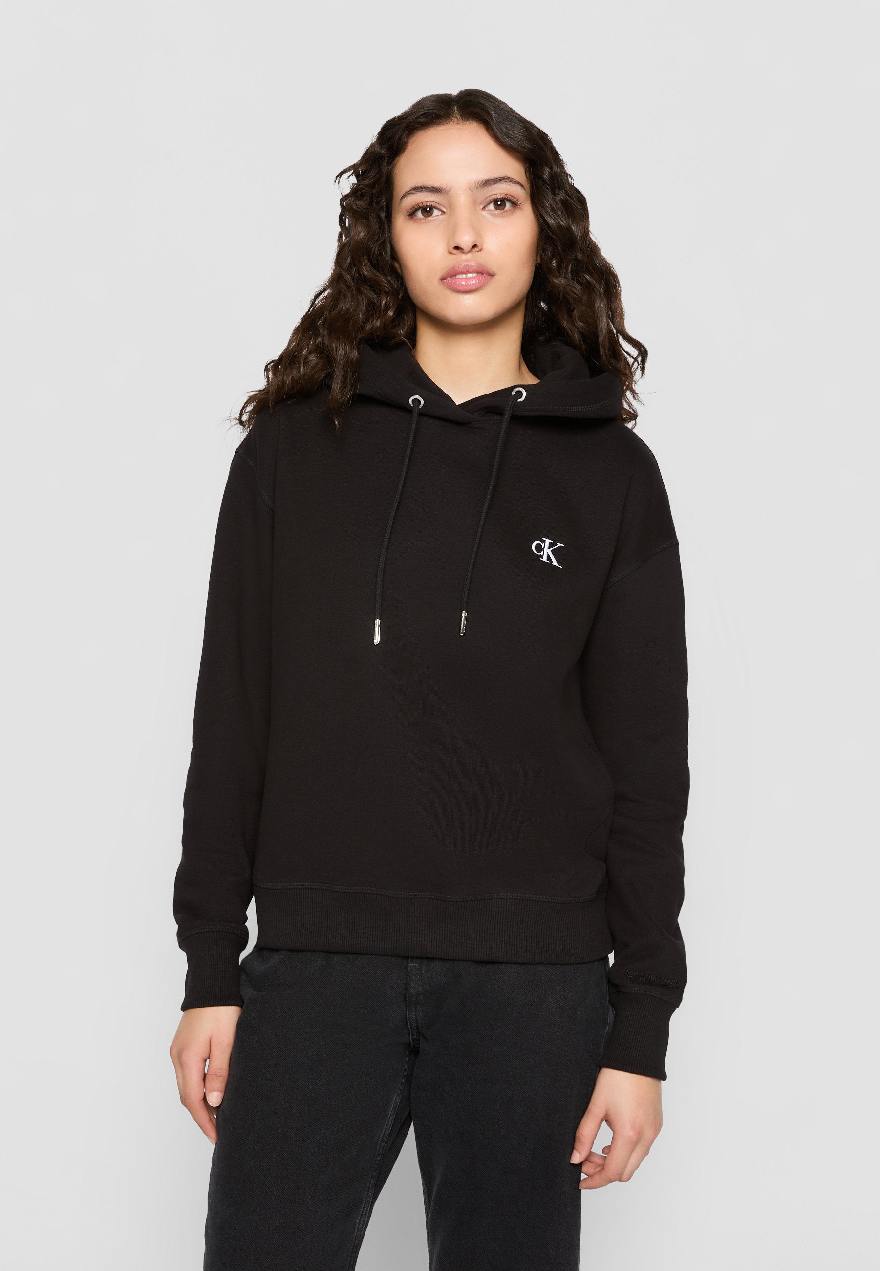EMBROIDERY HOODIE - Hoodie - black