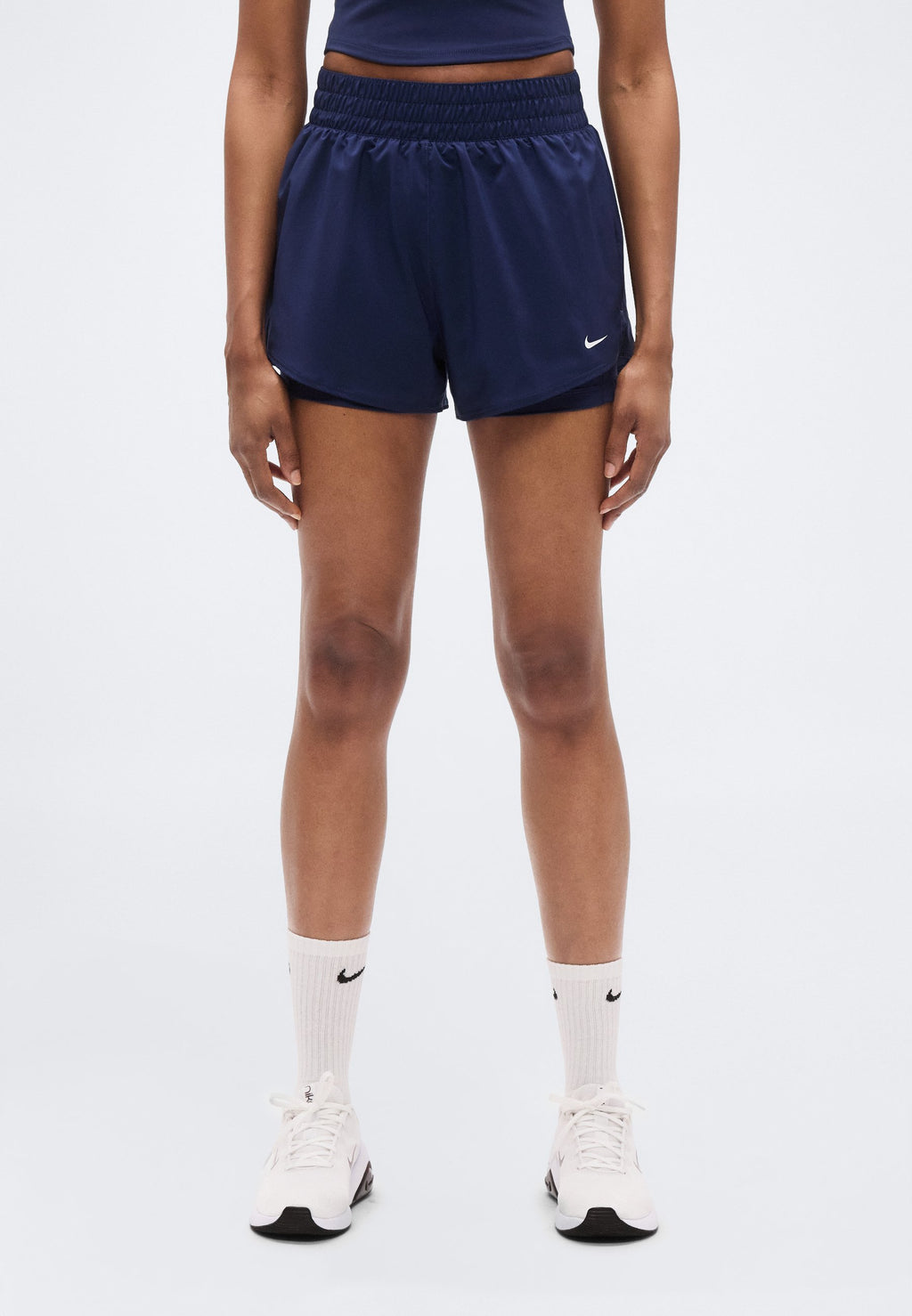 ONE SHORT - 2-in-1 shorts - midnight navy/white