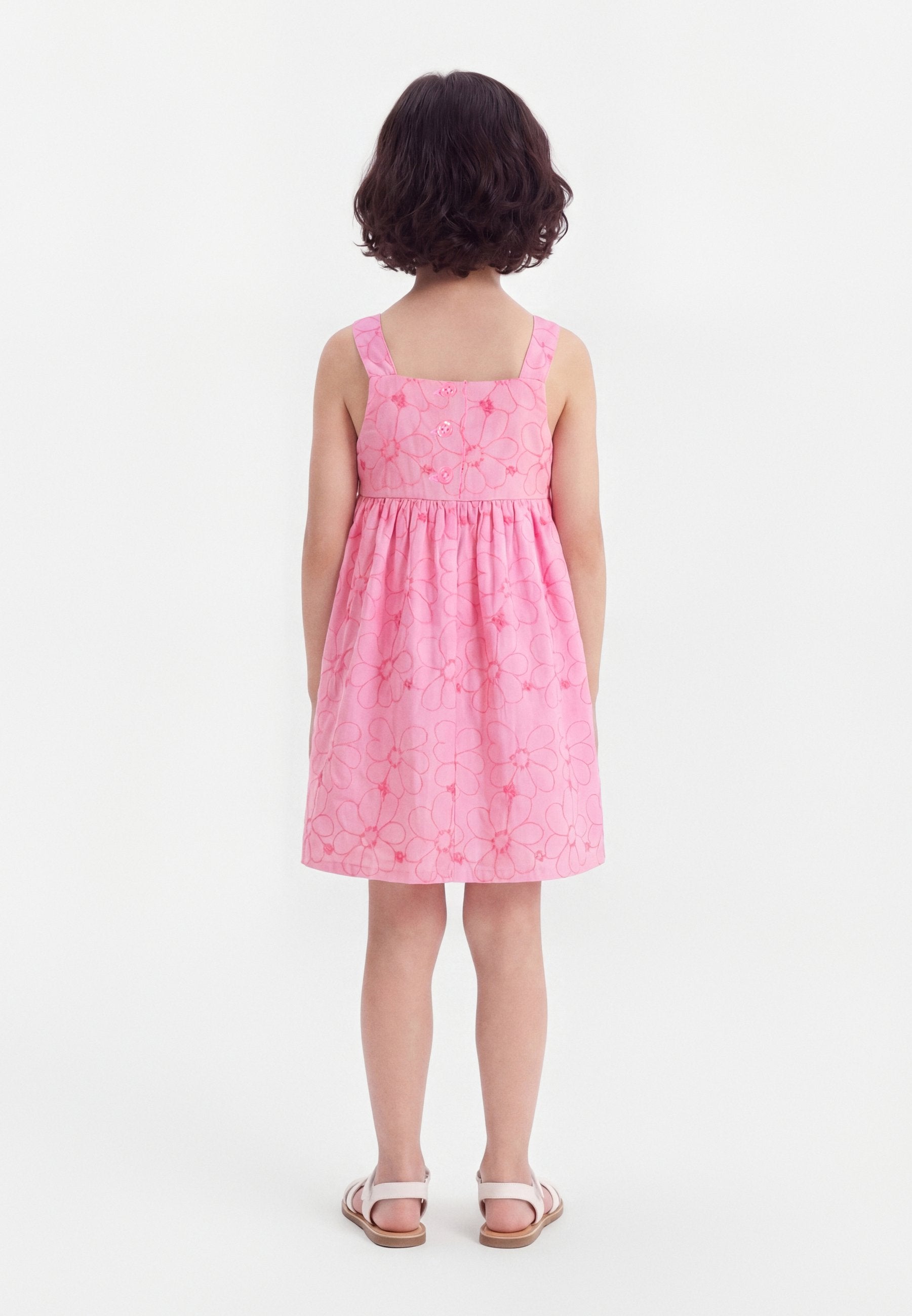 EYELET BOW - Day dress - parisian pink