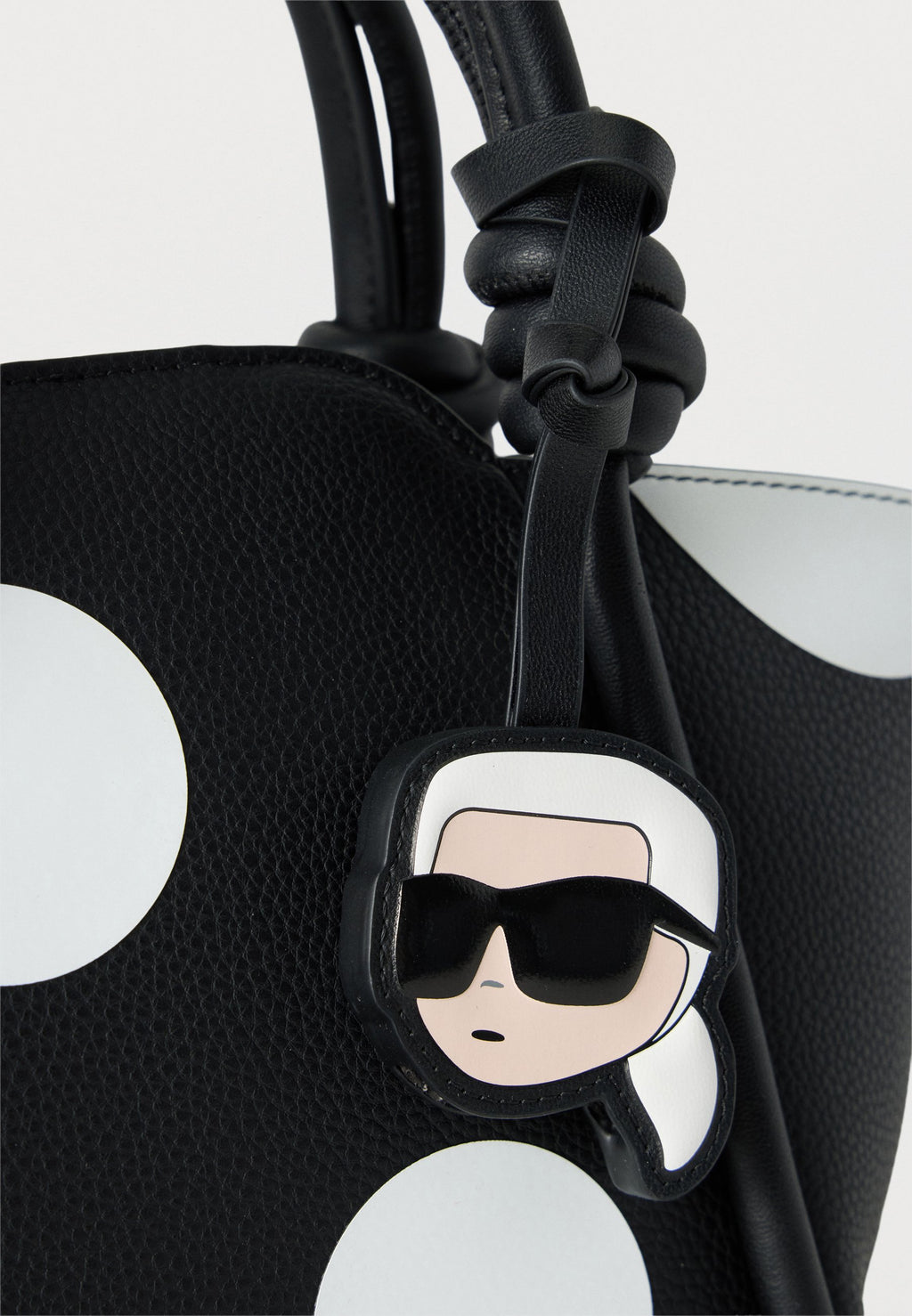 IKON PEBBLE TOTE KNOTS - Handbag - black/white
