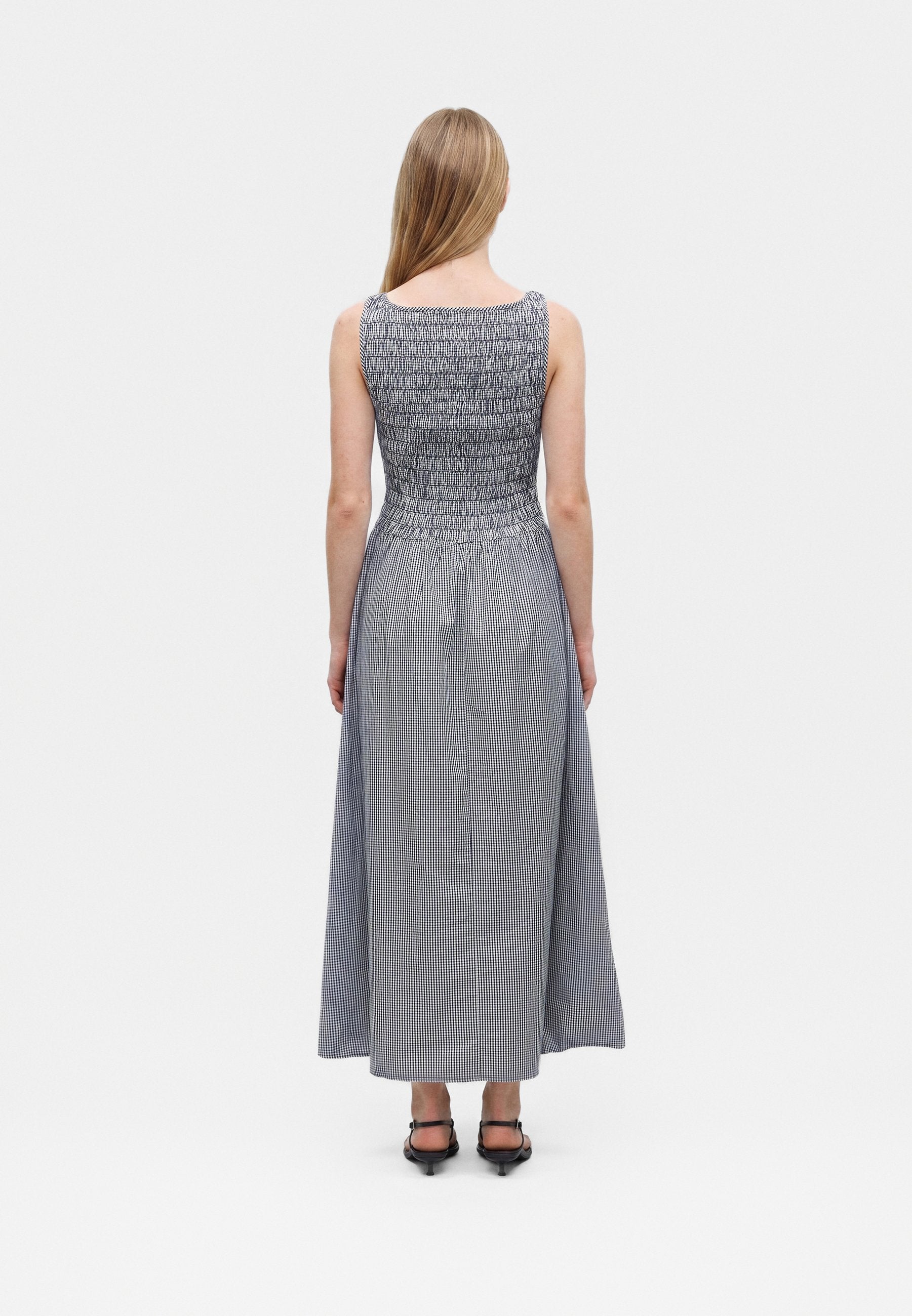 SMOCKED APRON DRESS - Day dress - navy