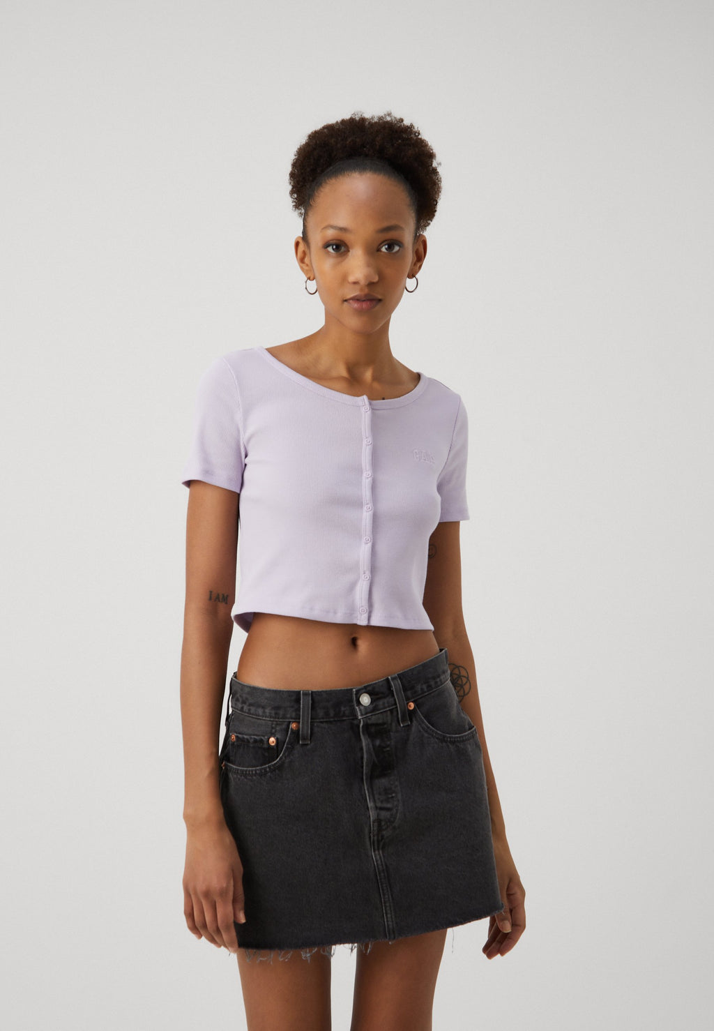 TOP COURT COL ROND - T-shirt imprimé - orchid petal