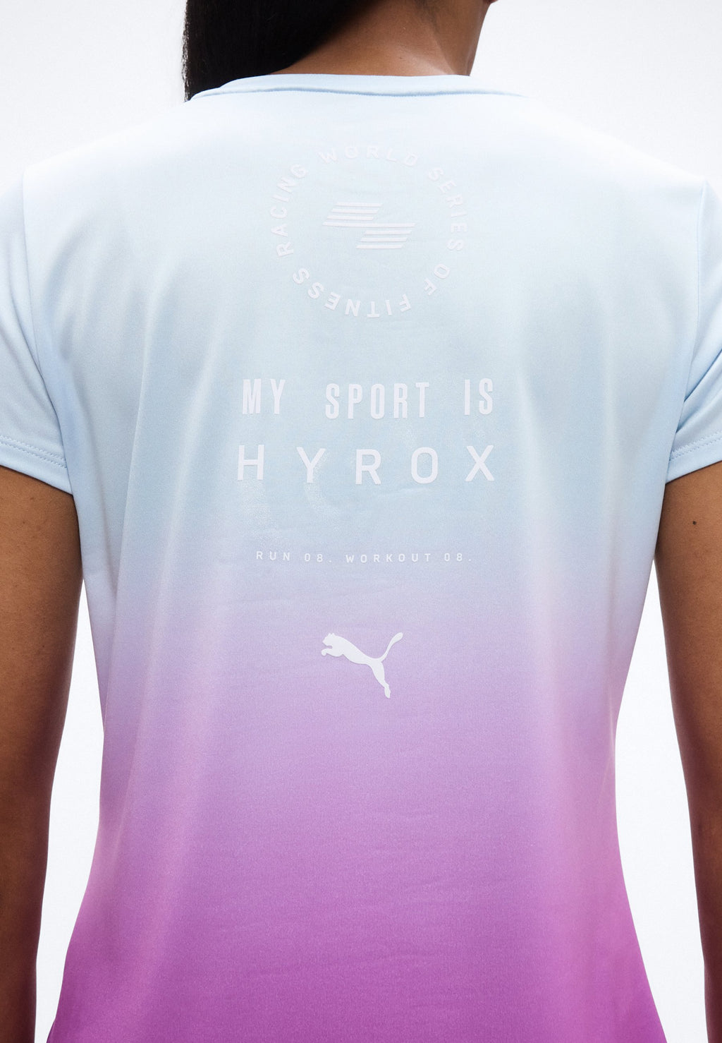 X HYROX GRAPHIC TEE - تي شيرت رياضي - لوسيت/أوركيد كهربائي