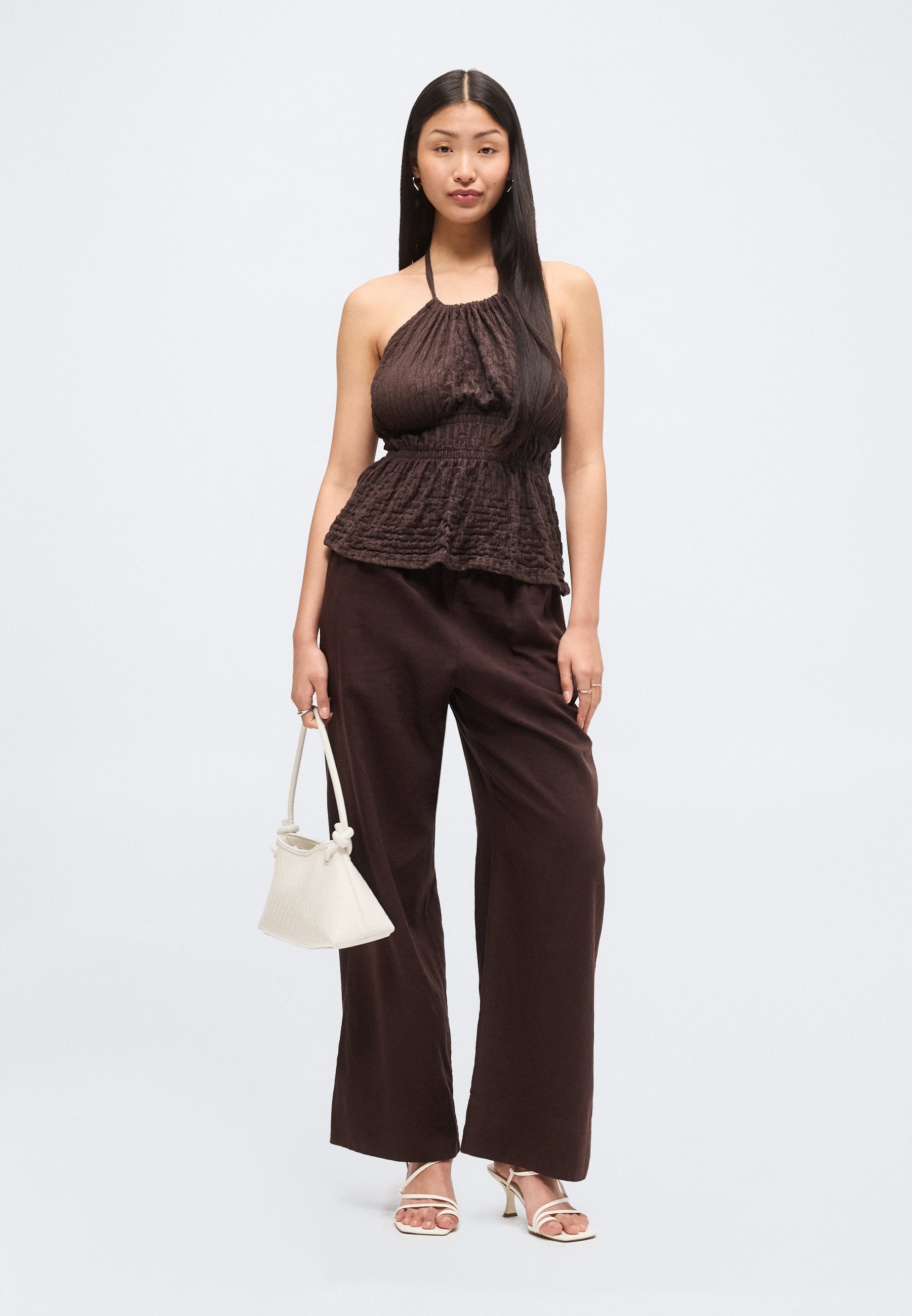 CORDON DE SERRAGE - Pantalon - marron terre