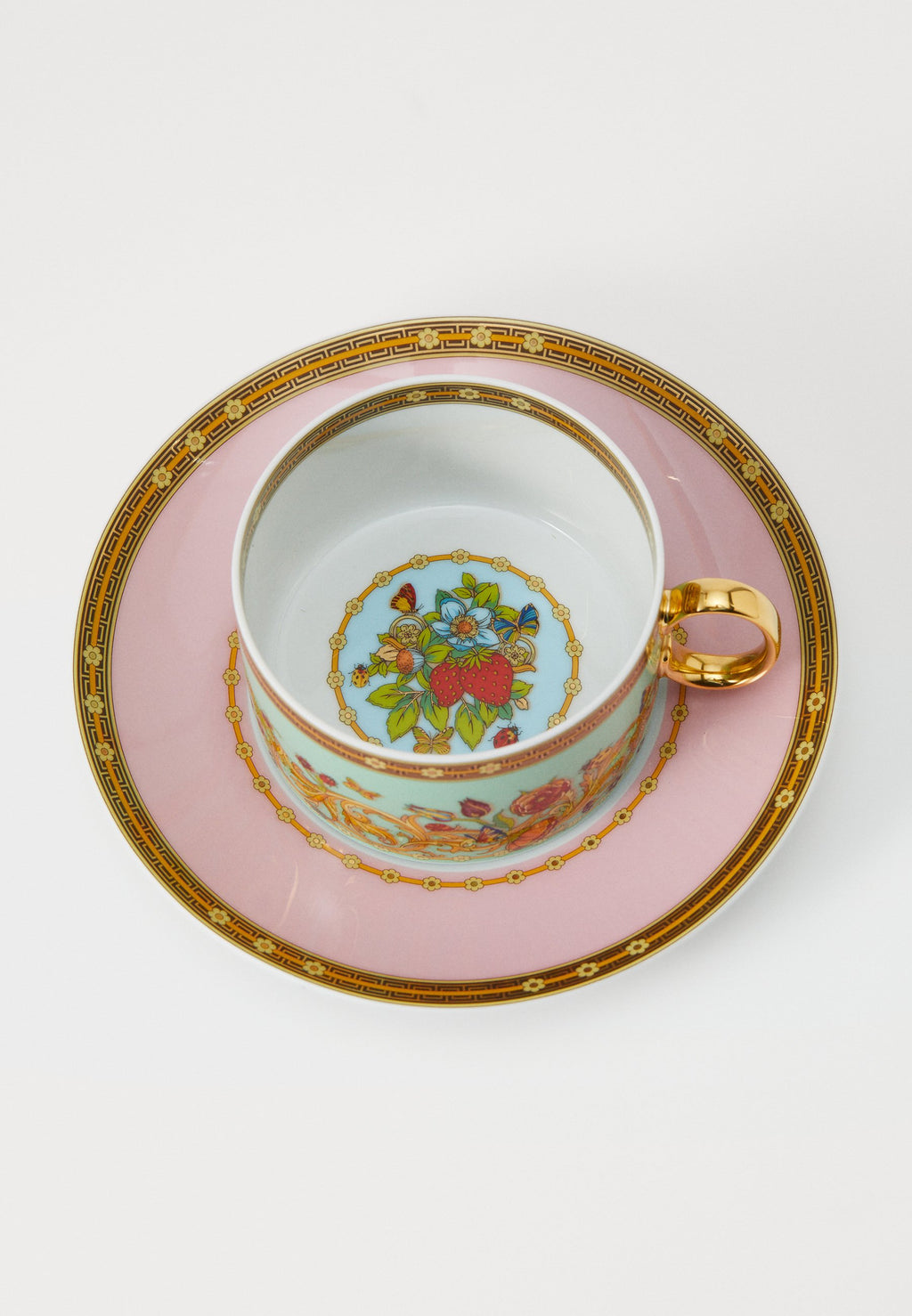 CUP SAUCER 4 LOW SET - Saucer - white/multicoloured