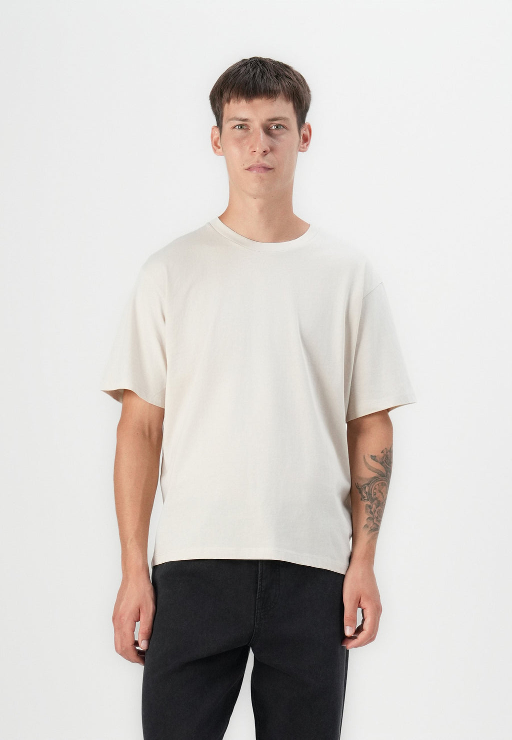 JJHUGO LOOSE TEE CREW NECK 3 PACK - Basic T-shirt - moonbeam/stormy weather/white