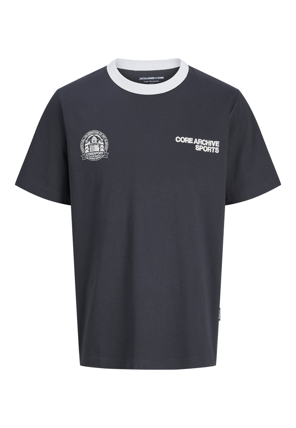 JCOBREEZE RINGER TEE CREW NECK - Print T-shirt - asphalt