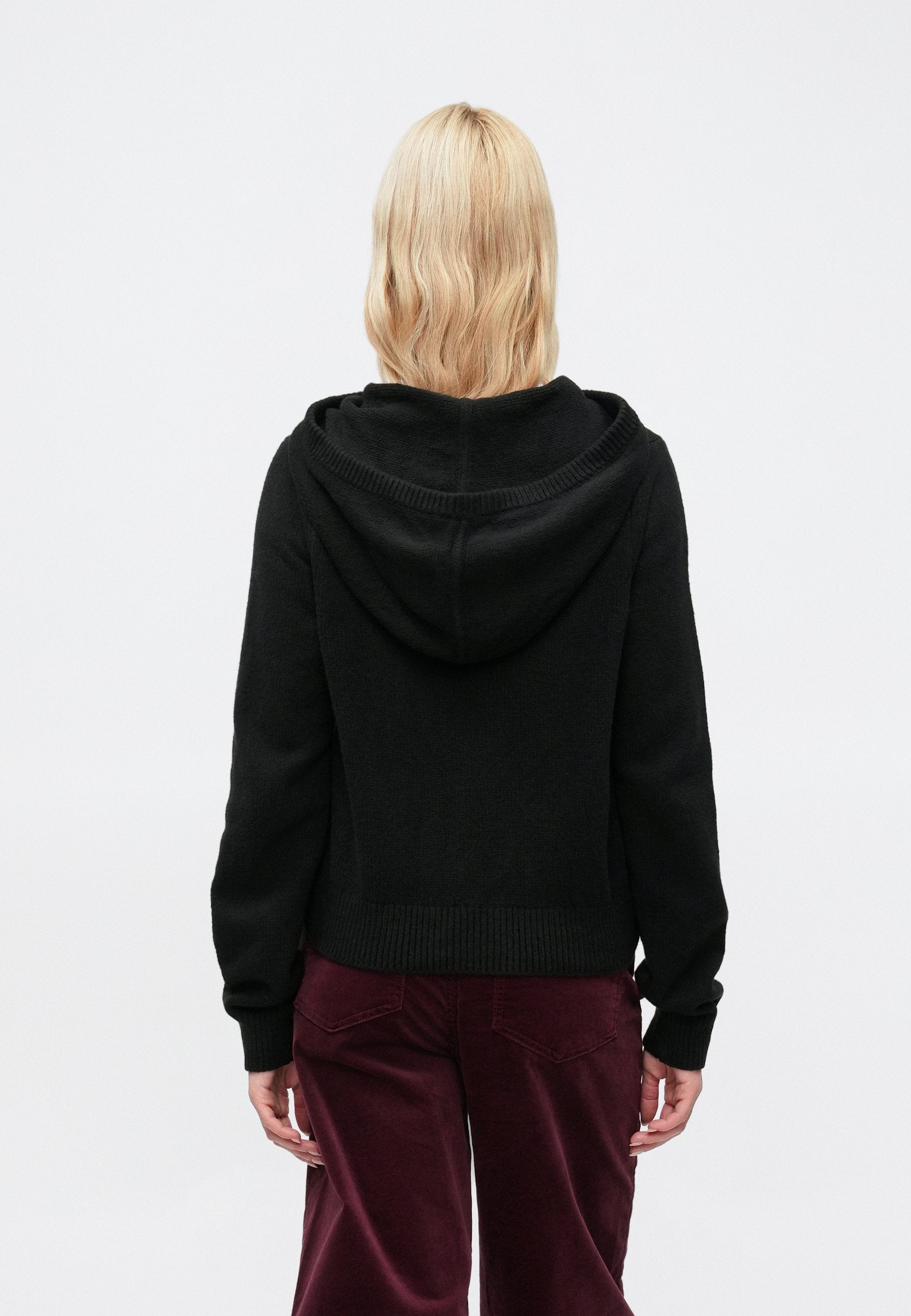 CASHSOFT ZIPPER HOODIE - Zip-up sweatshirt - black
