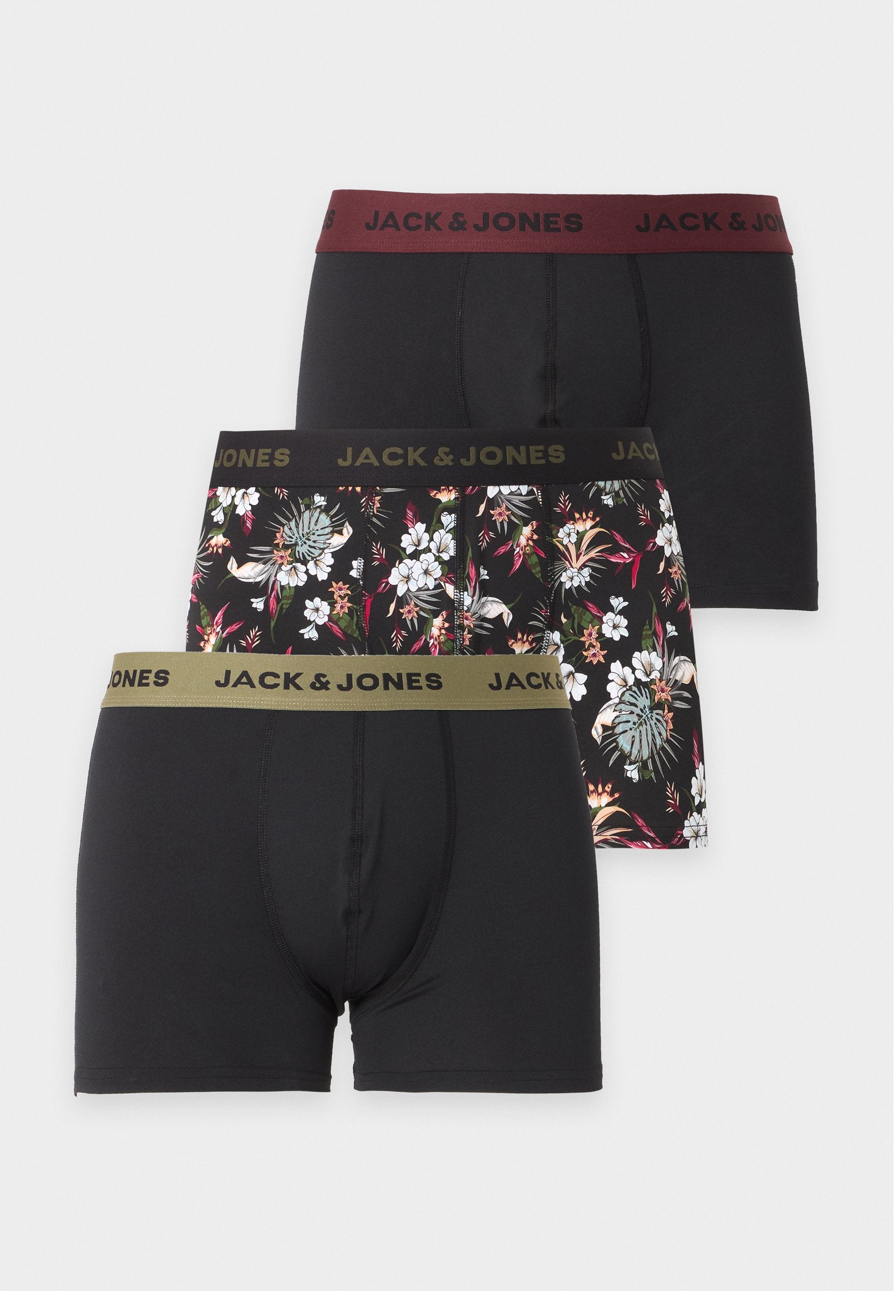 JACFLOWER 3 PACK - Trunks - black