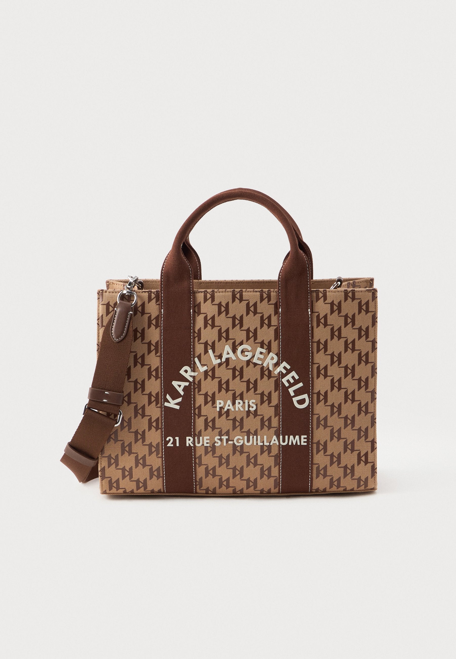 SQUARE MONO TOTE - Cross body bag - nougat brown