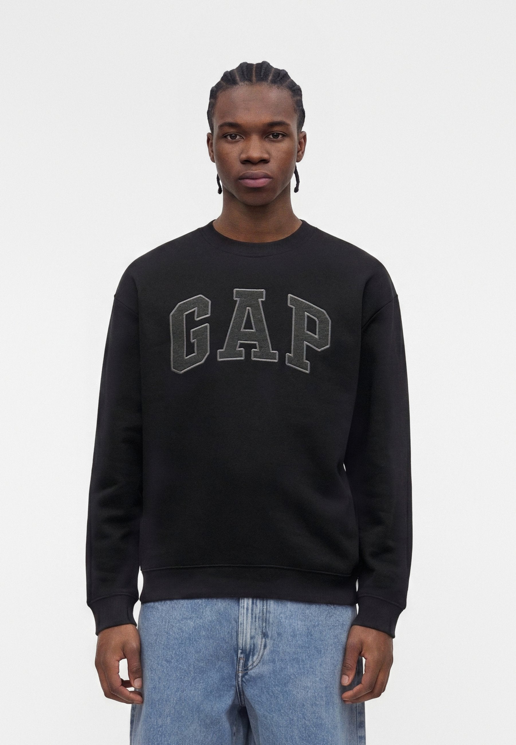 HERITAGE LOGO CREW SOLID - Sweatshirt - black