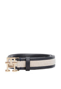 TH MONOGRAM CANVAS LEATHER BELT - Belt - blue