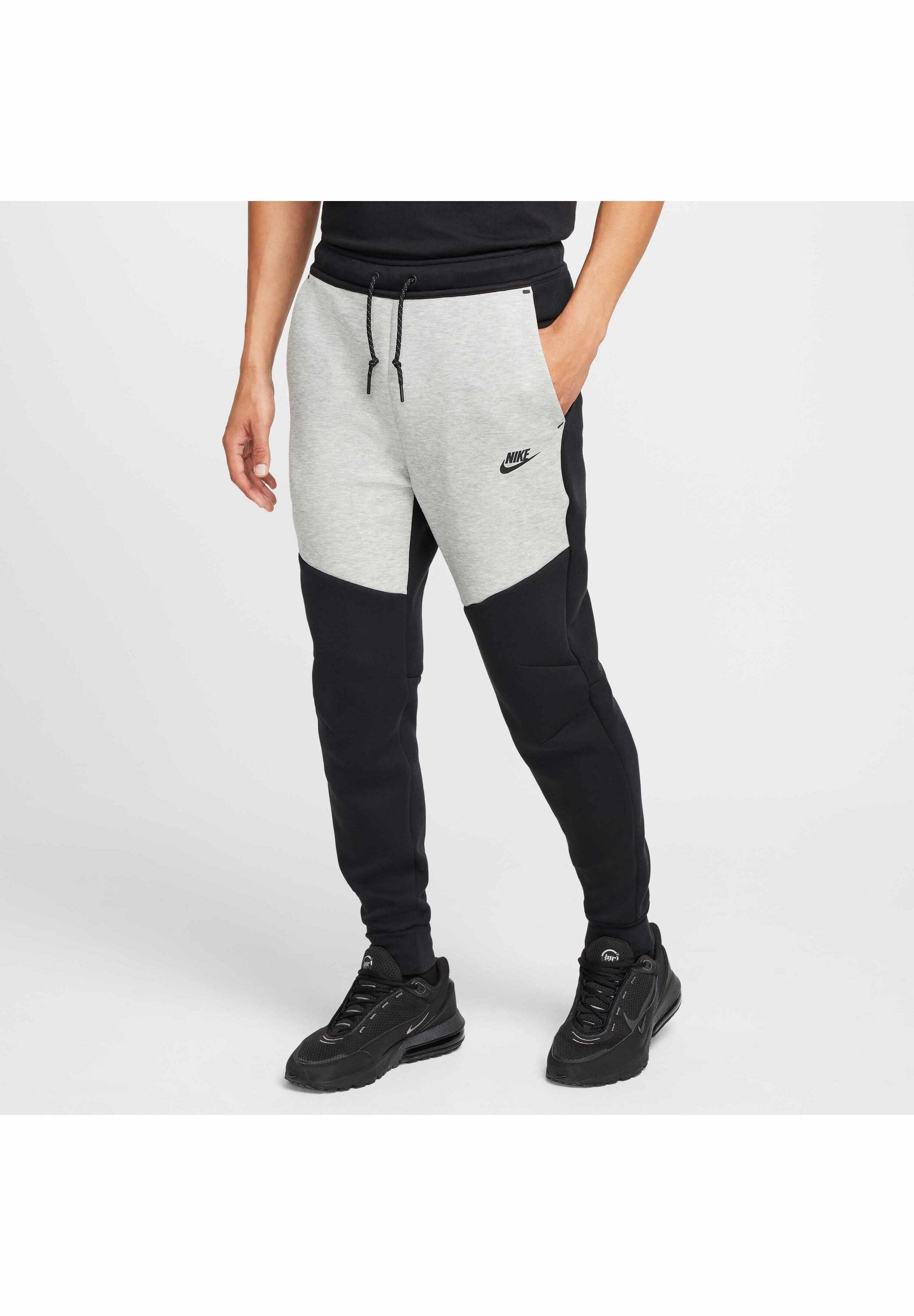 M NK TCH FLC JGGR - Bas de jogging - black dark grey heather black