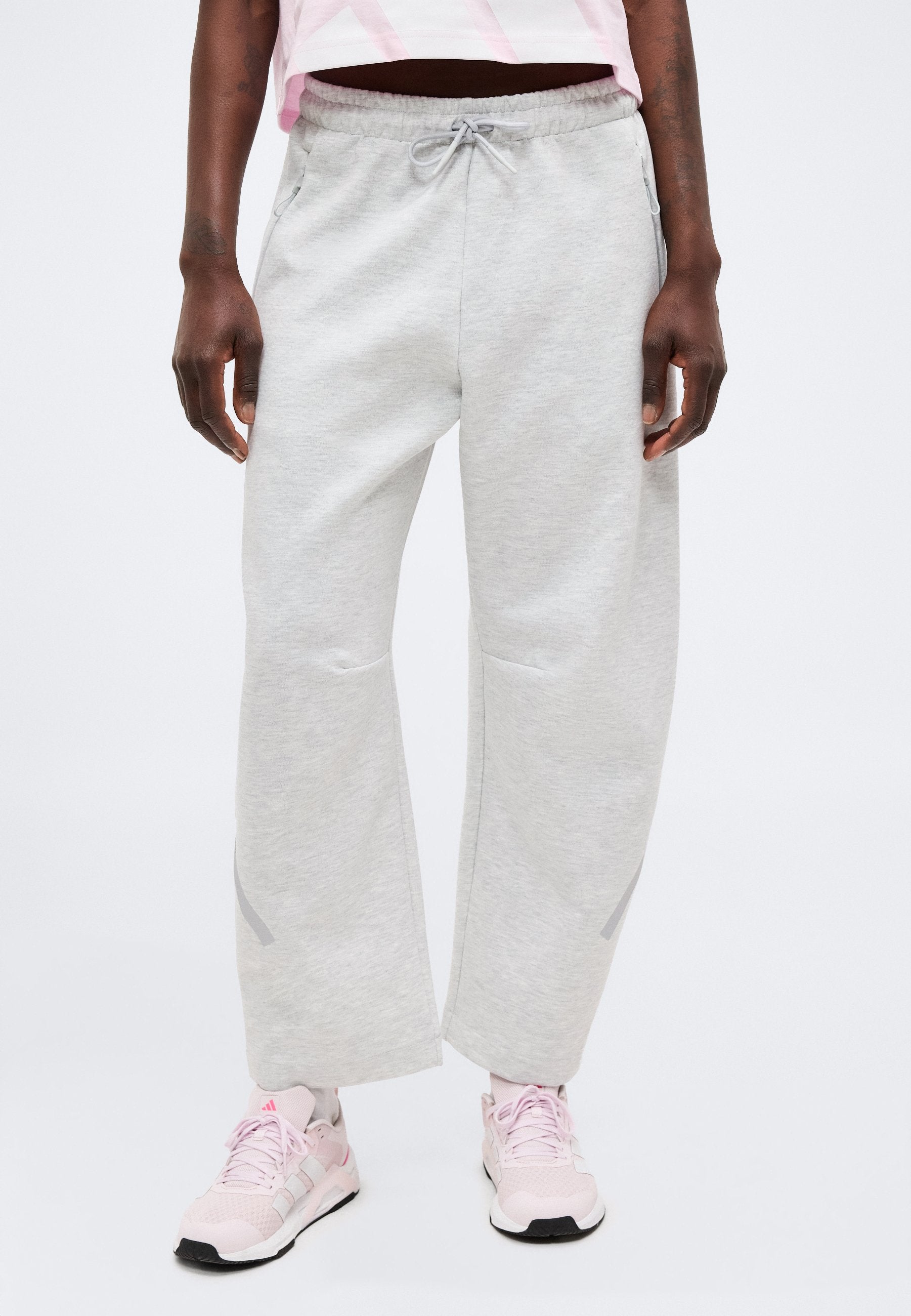 ADIDAS Z.N.E. OPEN HEM PANT - Tracksuit bottoms - light grey heather